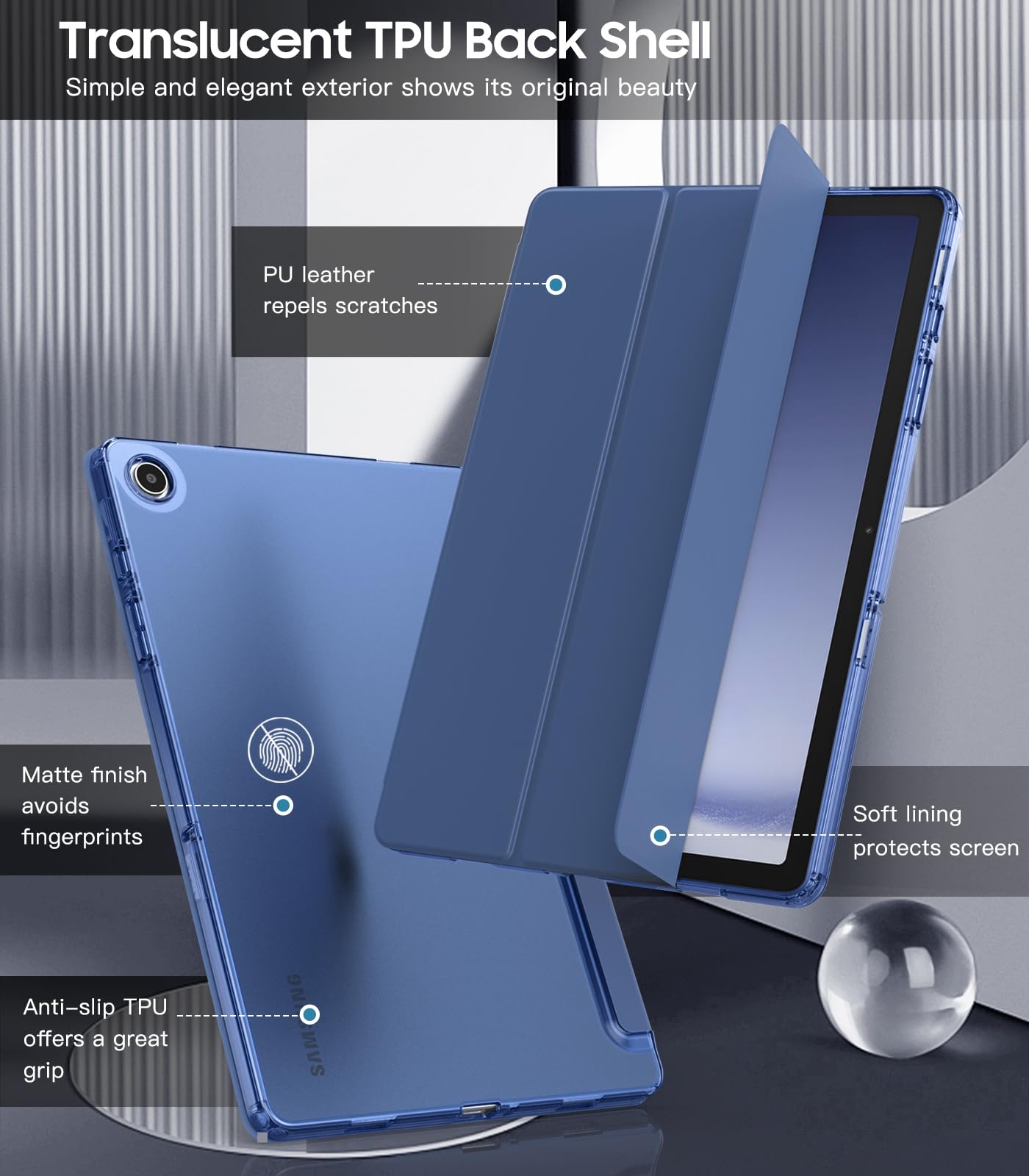 Timovo Case For Samsung Galaxy Tab A9+/A9 Plus 11'' 2023, Slim Soft Tpu Translucent Frosted Back Protective Cover For Galaxy Tab