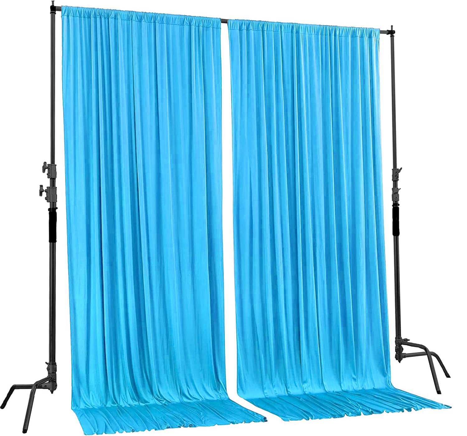 Ak Trading Co. 10 Feet X 10 Feet Ifr Polyester Backdrop Drapes Curtains Panels With Rod Pockets   Wedding Ceremony Party Home Wi