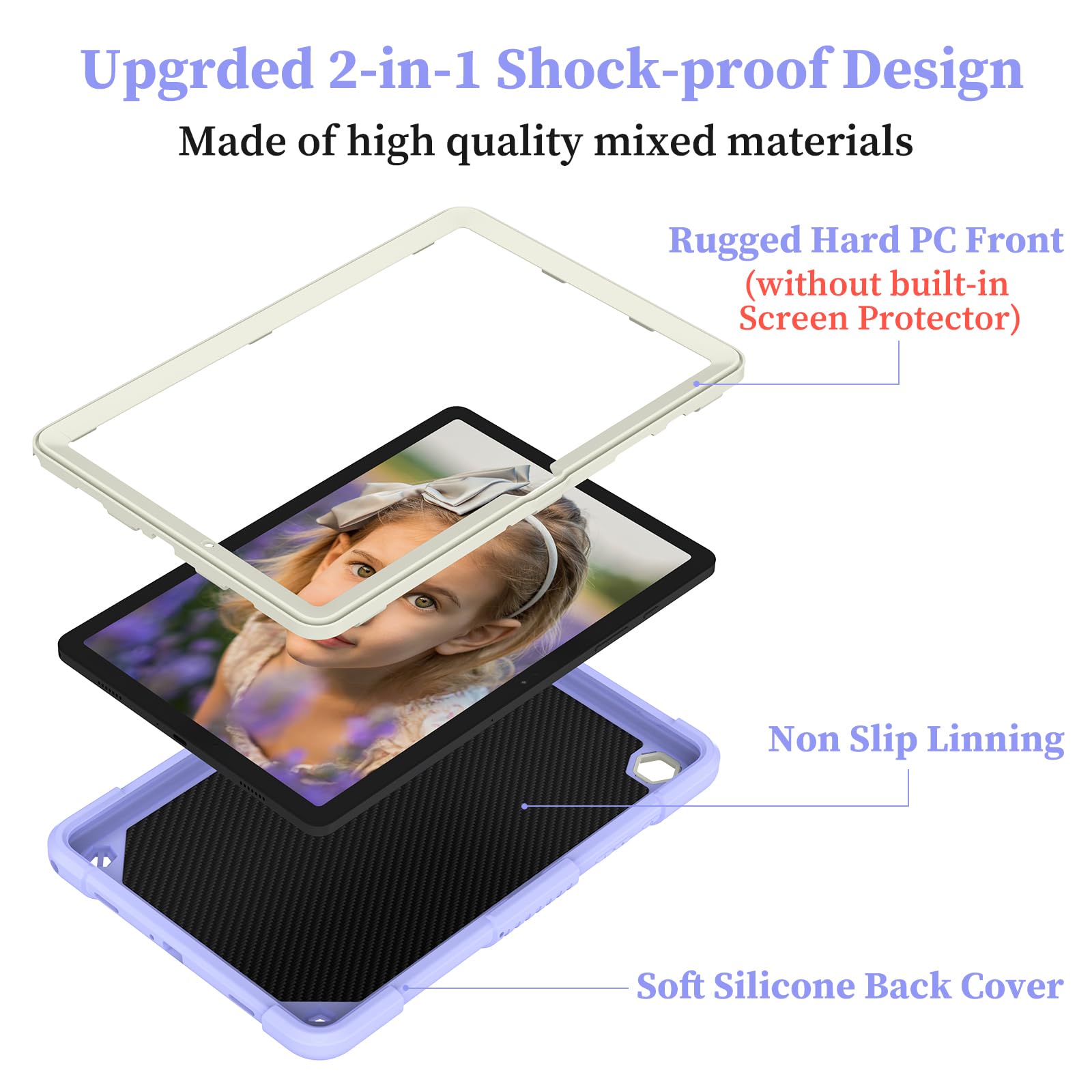 Hogenl Cover For Samsung Galaxy Tab A9+ Plus Case For Kids Girl, Galaxy Tab A9+ 11 Inch 2023 Released With Butterfly Stand Shoul