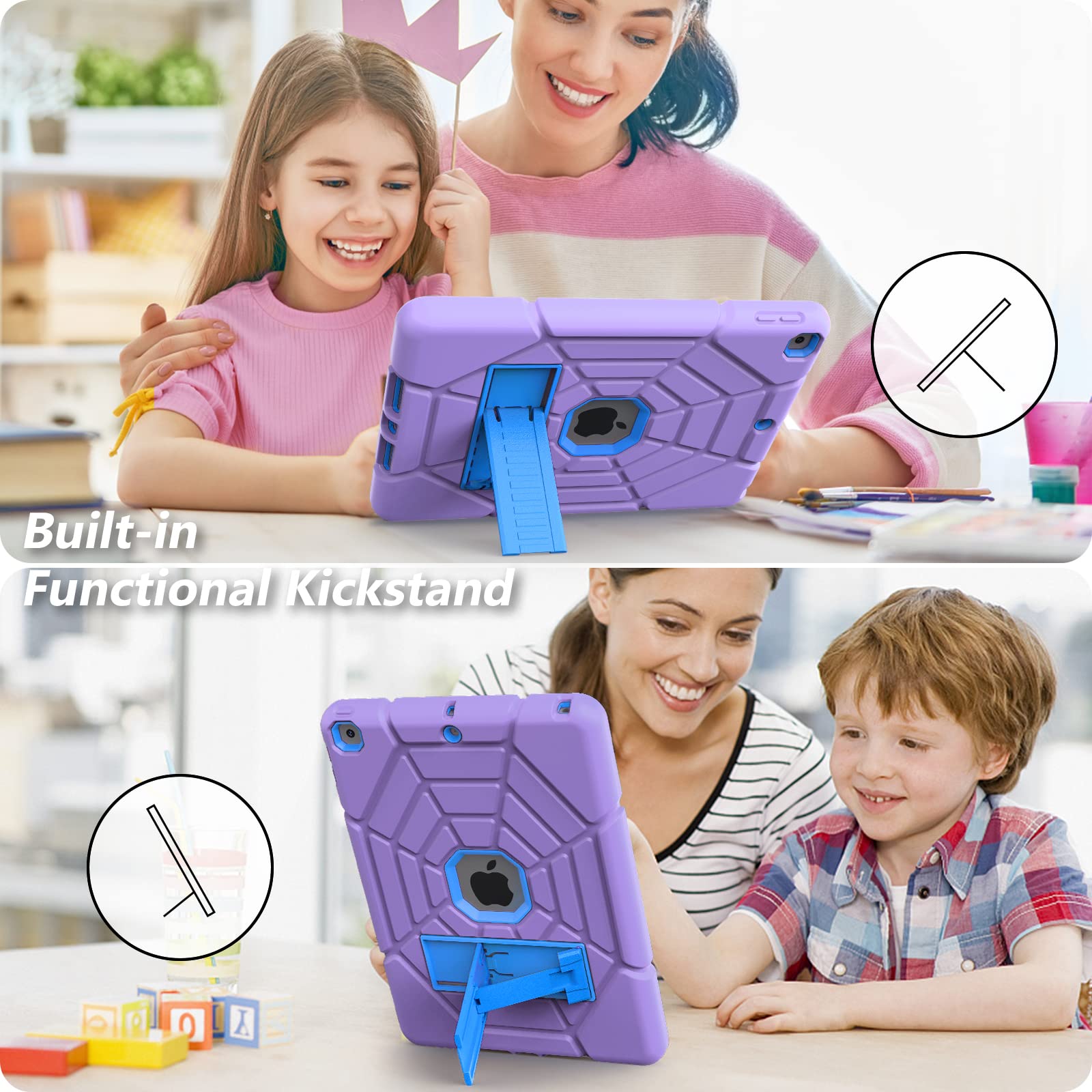 Grifobes Kids Case For Ipad 9Th Generation Case, Ipad 8Th/7Th Generation Case 2021/2020/2019, Heavy Duty Shockproof Rugged Prote