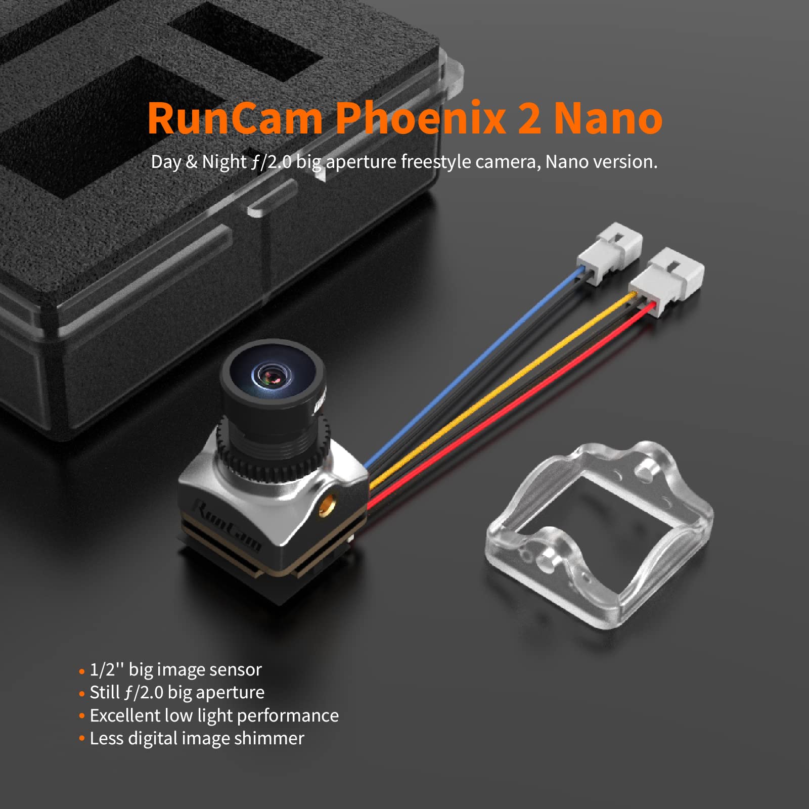Runcam Phoenix 2 Nano Fpv Camera 1000Tvl 1/2' Coms Sensor 2.1Mm (M8) Fov 155� 4:3/16:9 Pal/Ntsc Switchable For Fpv Drone