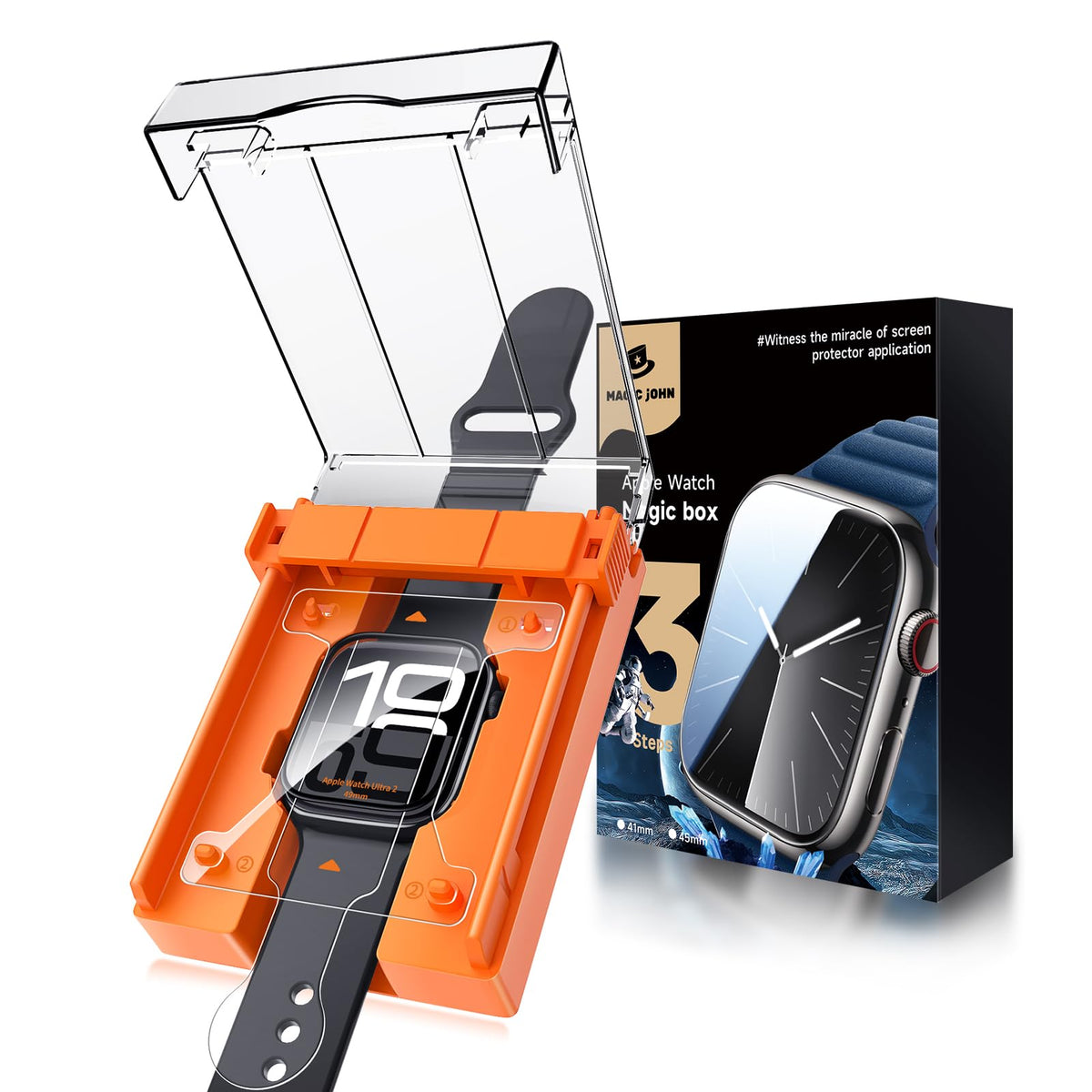 Magic John 2 Pack For Apple Watch Series 10 46Mm(2024) Screen Protector, [Automatic Align Tech] Self Healing Flexible Tpu Film,