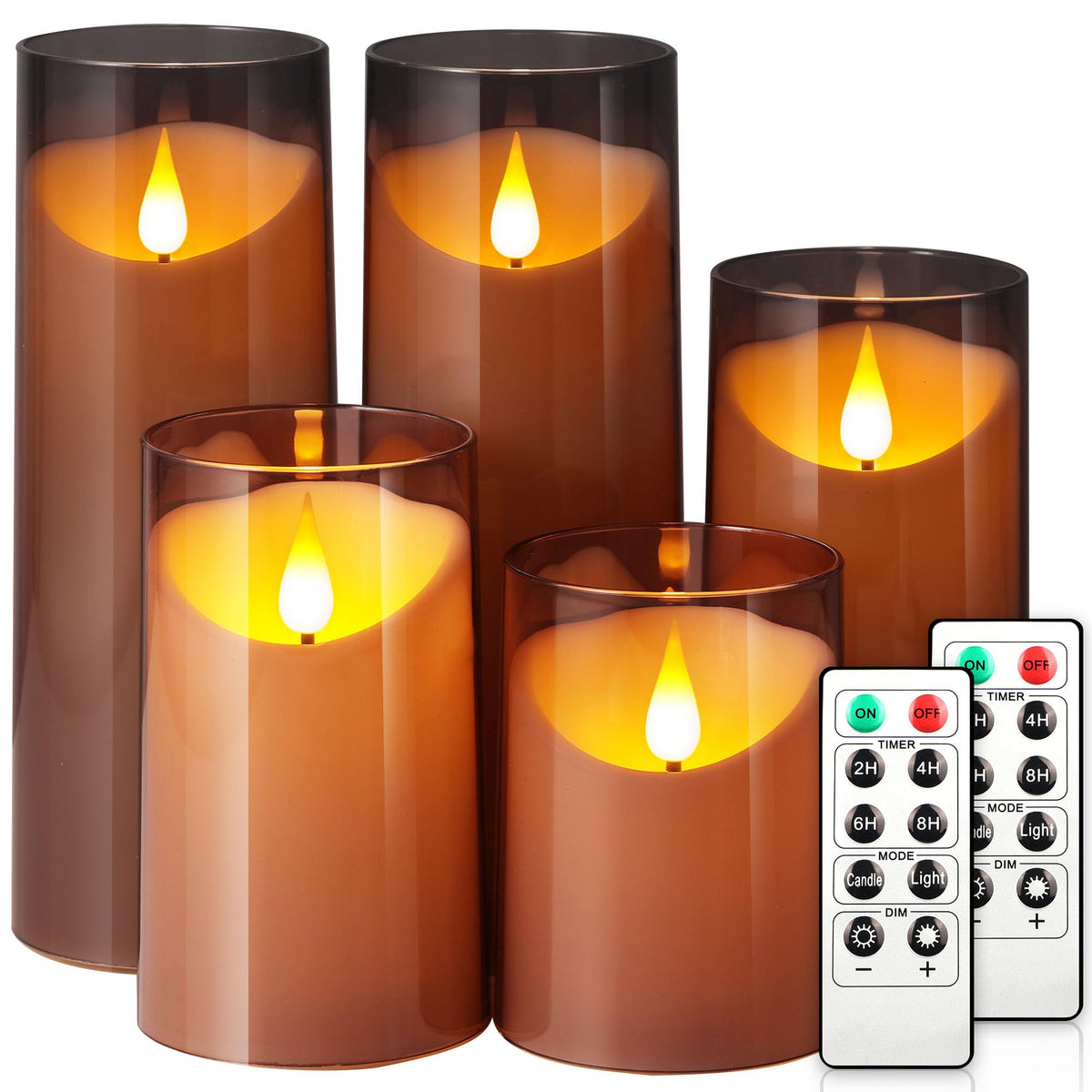 Nurada Flameless Candles: Acrylic Led Pillar Candles Battery Operated With Remote And Timer Candle For Romantic Ambiance And Hom