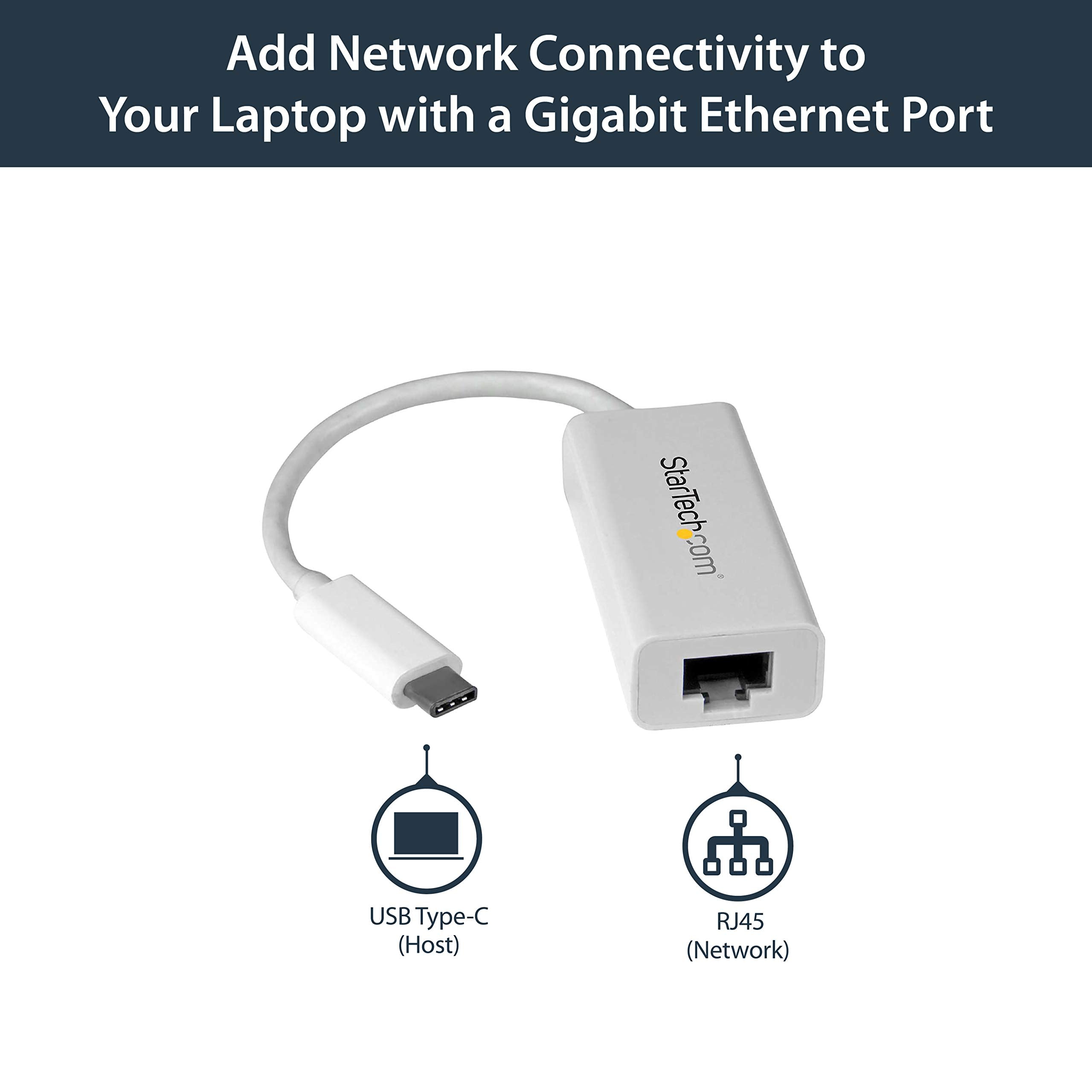 Startech.Com Usb C To Gigabit Ethernet Adapter   White   Usb 3.1 To Rj45 Lan Network Adapter   Usb Type C To Ethernet (Us1Gc30W)