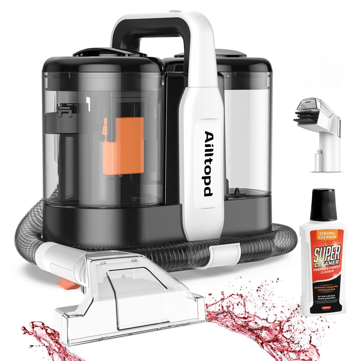 Carpet & Upholstery Spot Cleaner, Powerful Suction & Portable Spot Remover, Deep Stain Cleaning For Carpet, Pets, Stairs, Car Se