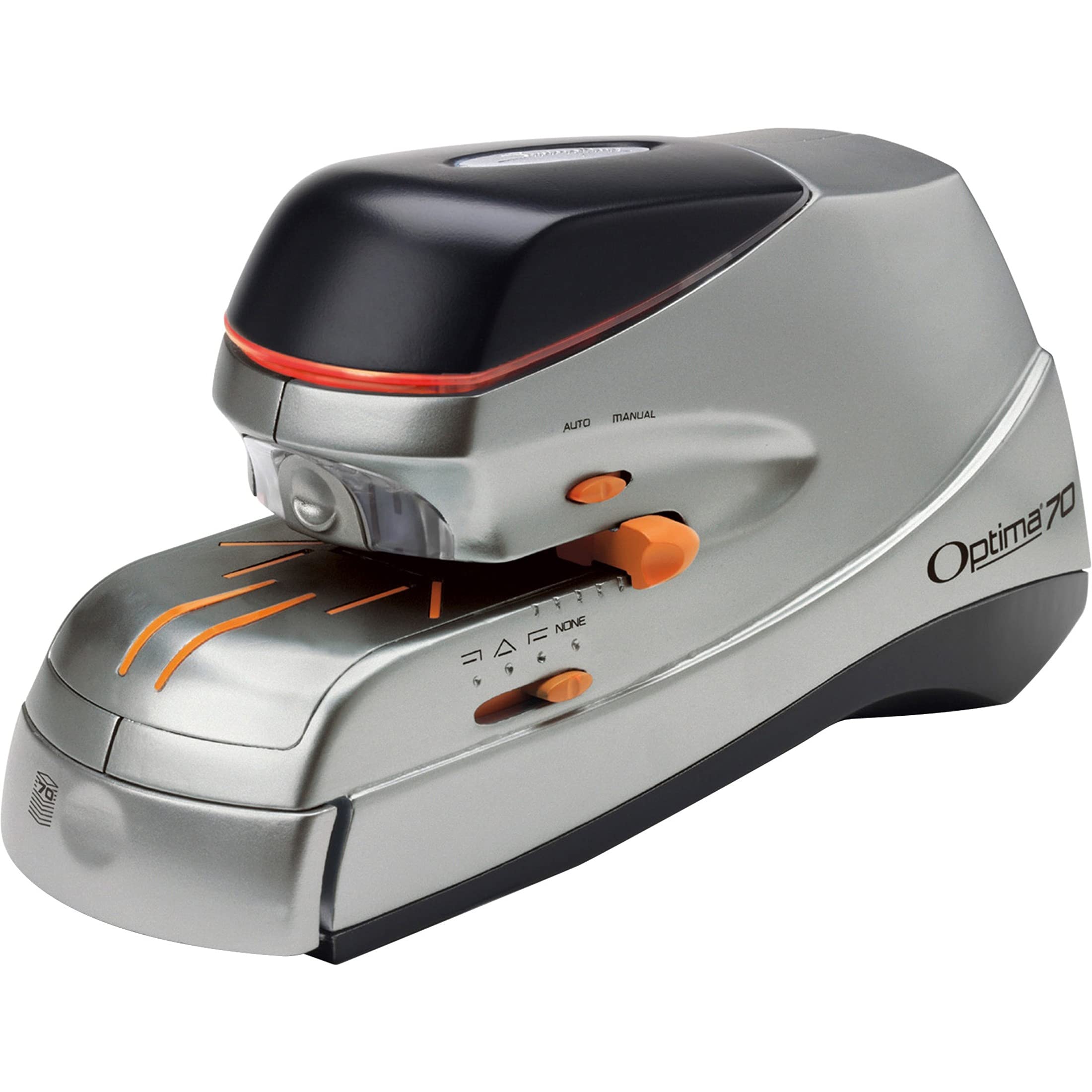 Swingline Optima 70 Electric Stapler, 70 Sheet Capacity, Quick Reloading, Jam Free, Includes 500 Staples, Orange/Gray (48210)