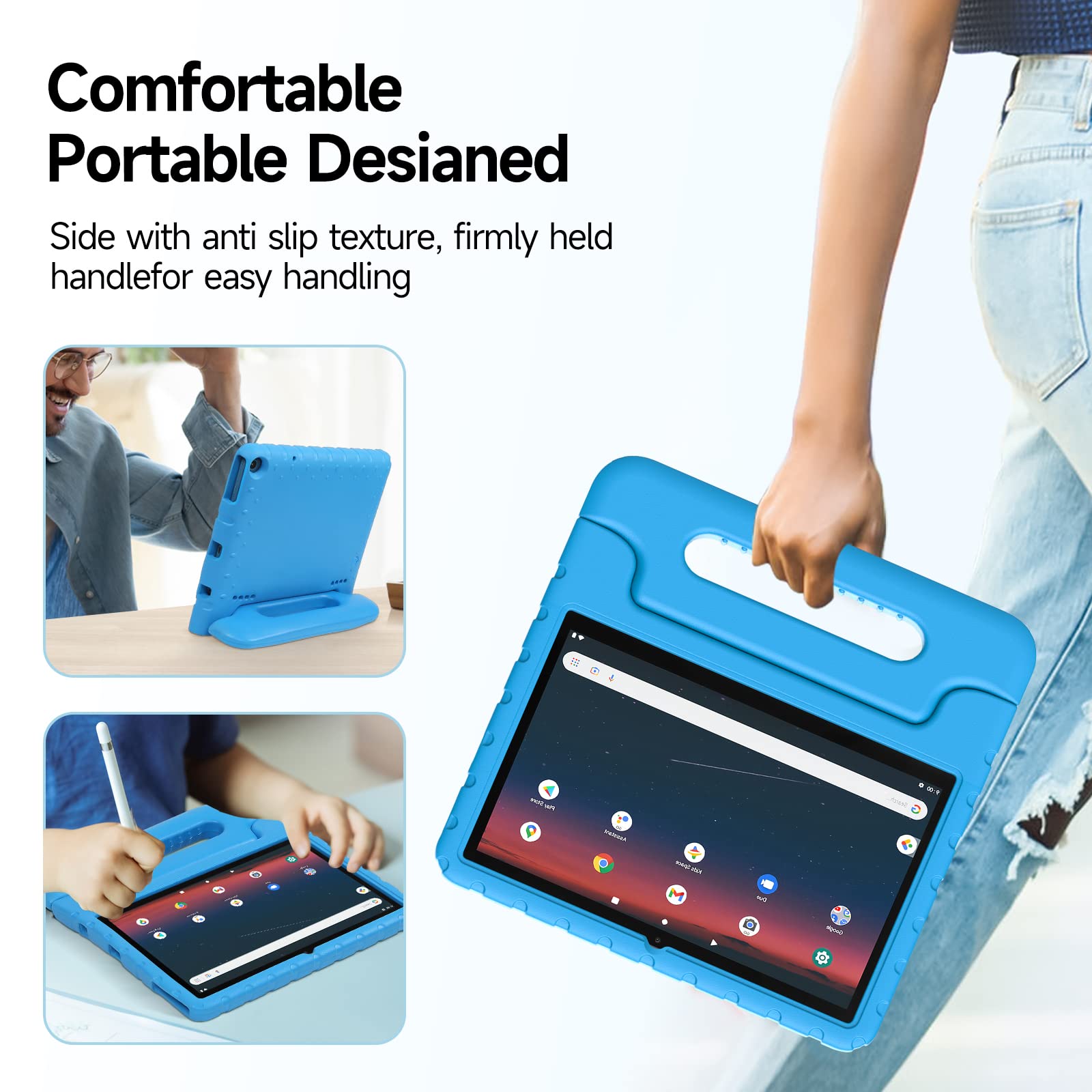 Merocab Case For Onn 2022 Gen 3 Tablet 10.1(Model:100071485), Onn 10.1 2022 Kids Case Friendly Light Weight Shock Proof Durable
