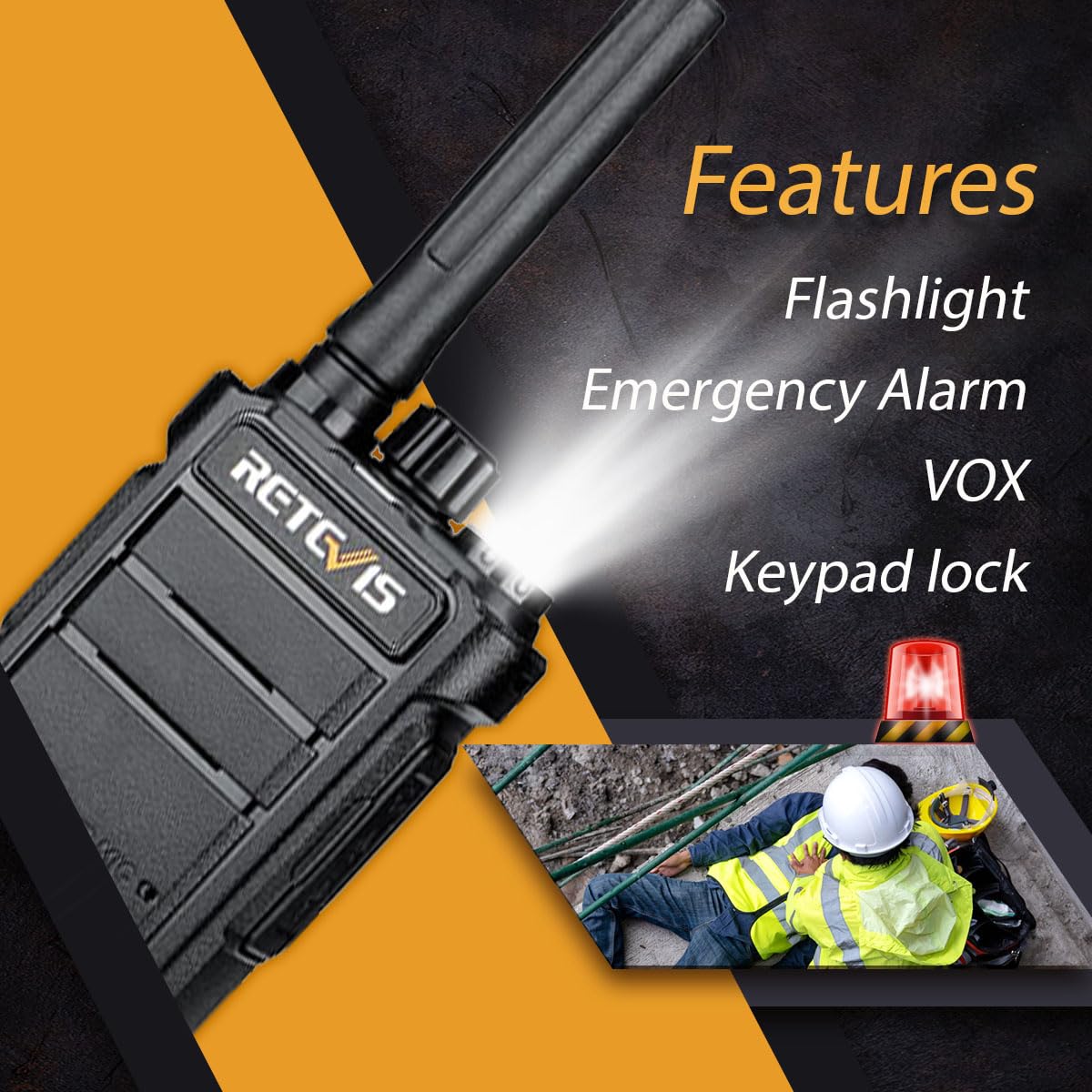 Retevis Rb26 Walkie Talkies With Earpiece And Mic Set,Gmrs Radio,Two Way Radio Long Range,2000Mah Battery,Usb C,Six Way Multi Un