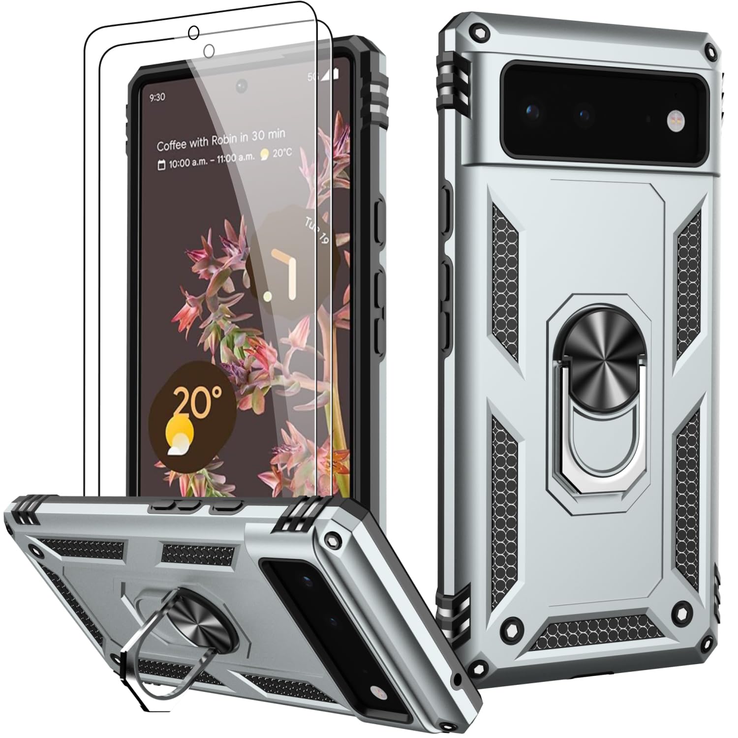 Lumarke For Google Pixel 6A Case With Screen Protector,Pass 16Ft. Drop Tested Military Grade Protective Phone Cover With Magneti