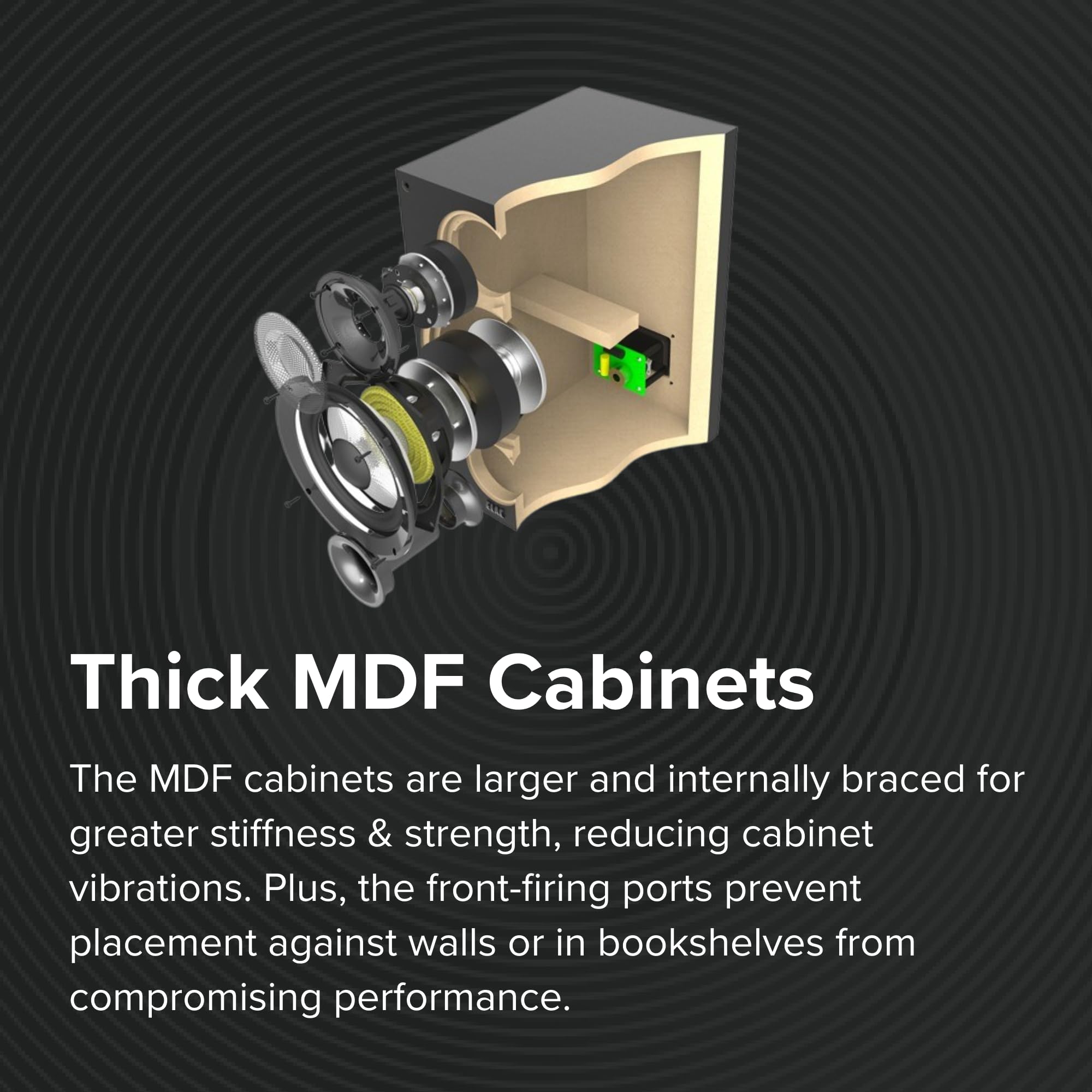 Elac Debut 2.0 C5.2 Center Channel Speaker, Black - 1    Cloth Dome Tweeter & Dual 5.25    Aramid Fiber Woofers - 2-Way Bass Ref