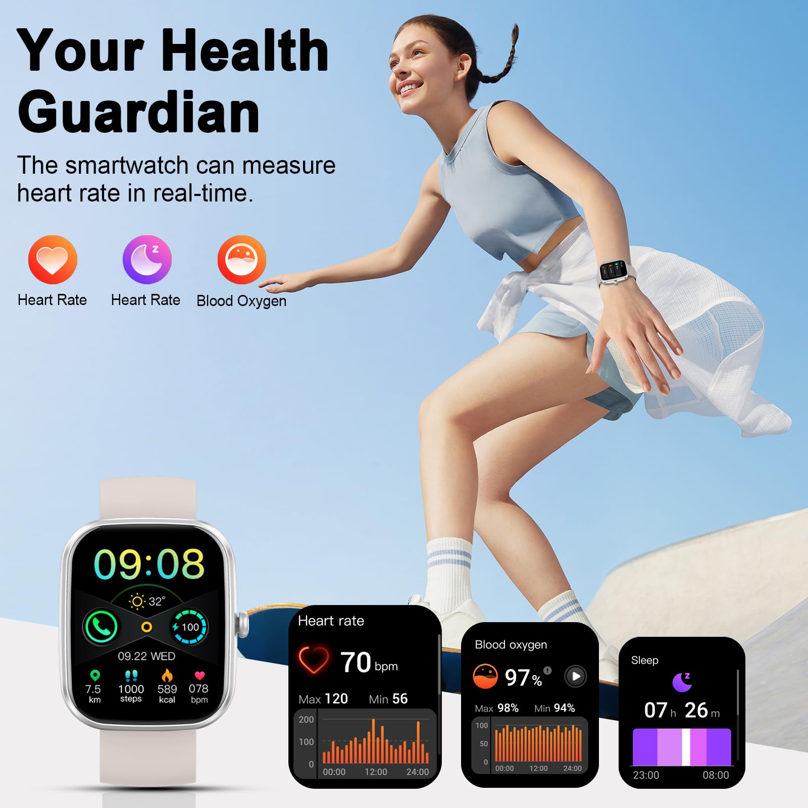 Smart Watch(Answer/Make Call), 1.91 '' Smartwatch For Men Women, 2025 New Fitness Watch With 110+ Sport Modes, Fitness Activity