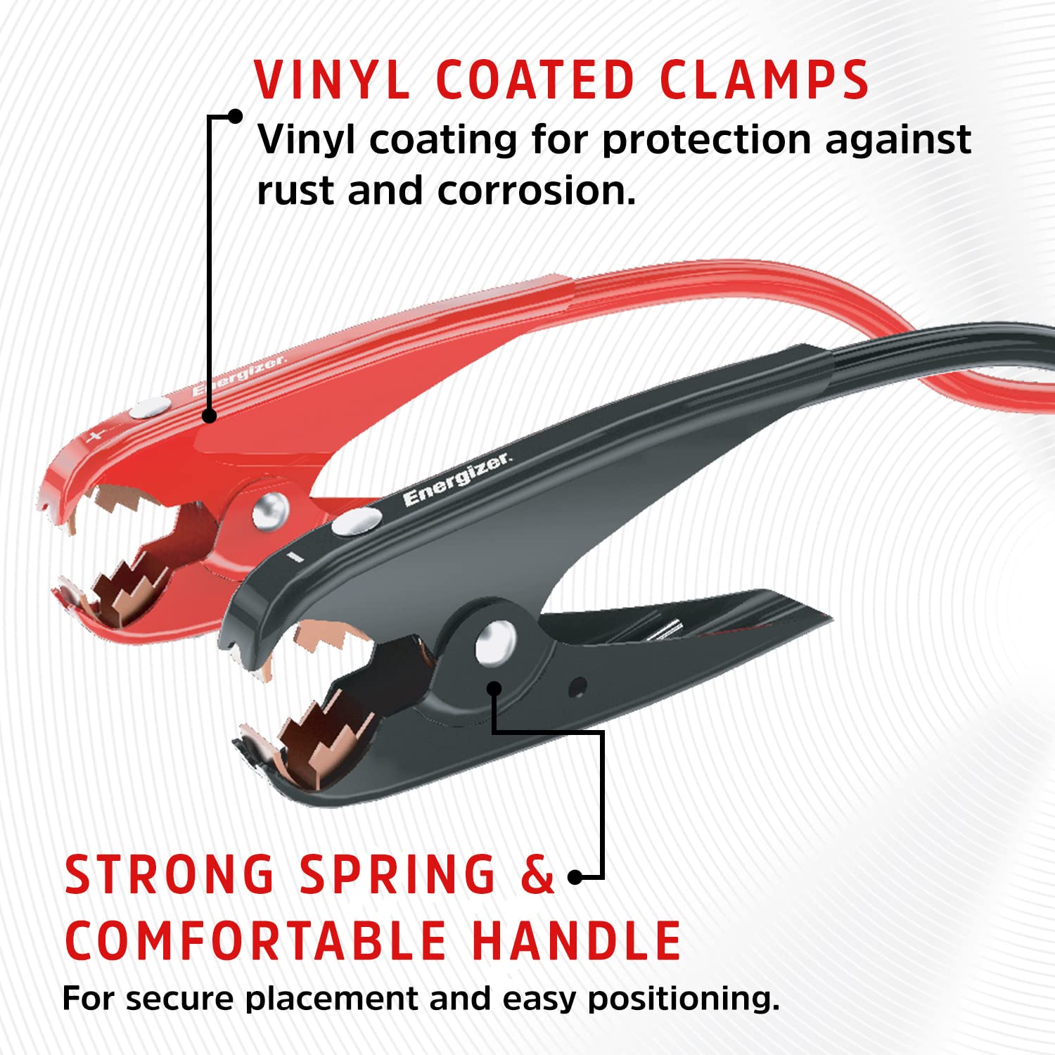 Energizer Jumper Cables, 30 Feet, 1 Gauge, 800A, Booster Battery Cables With Permanent Installation Kit And Quick Connect Plug F