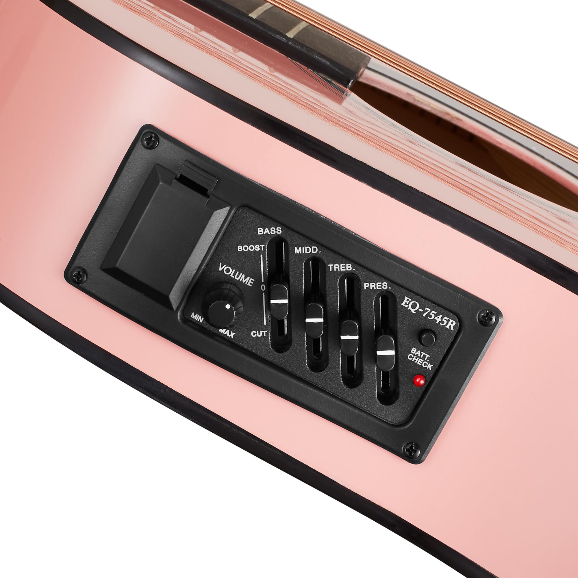 Ashthorpe Full Size Cutaway Thinline Acoustic Electric Guitar Package   Premium Tonewoods   Pink