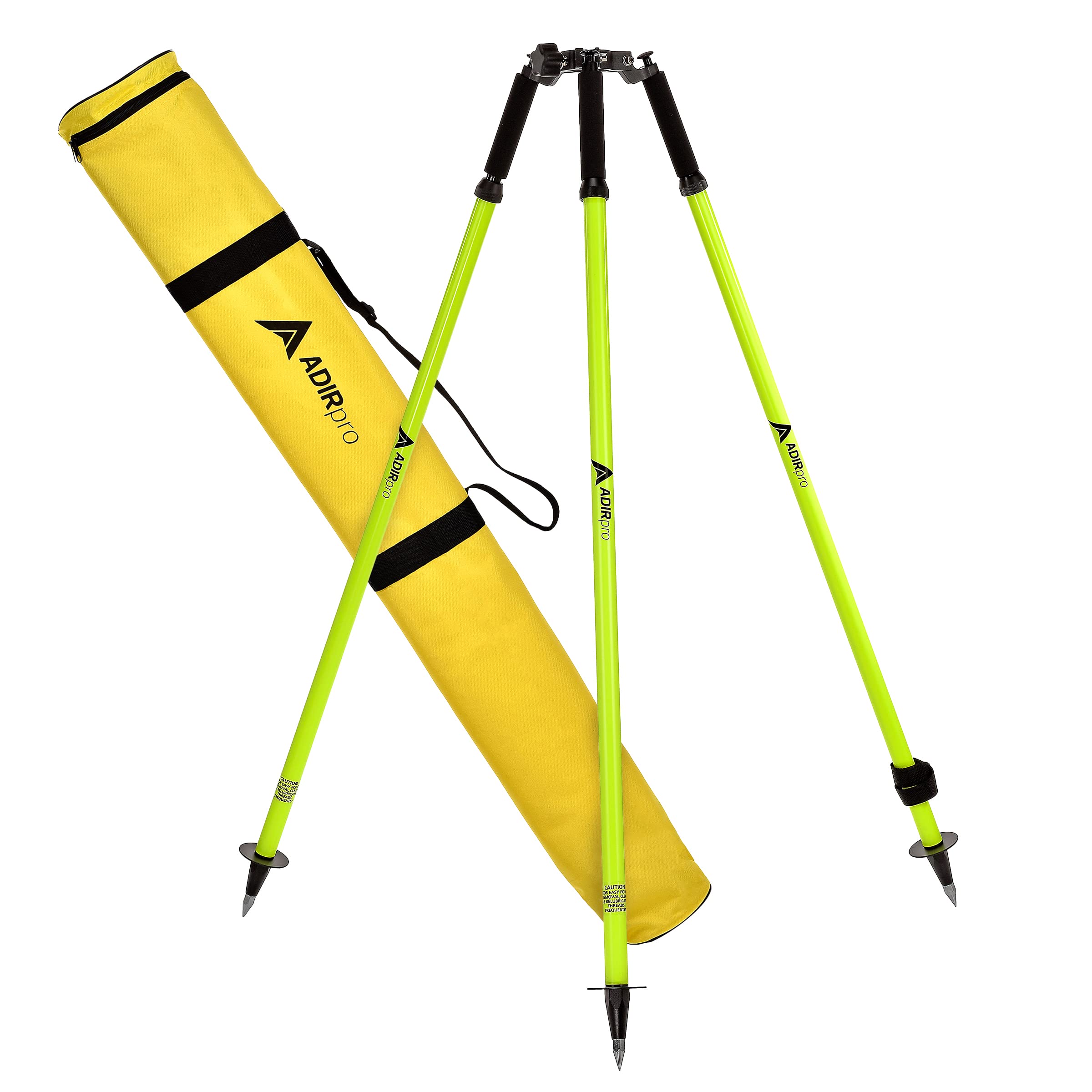 Adirpro Prism Pole Tripod � Aluminum Range Pole Tripod � Use For Survey Pole, Rover Rod, Gps Pole � Gnss Rtk Rod Stand   Survey Equipment For Total Station Surveying (Fluorescent Green)