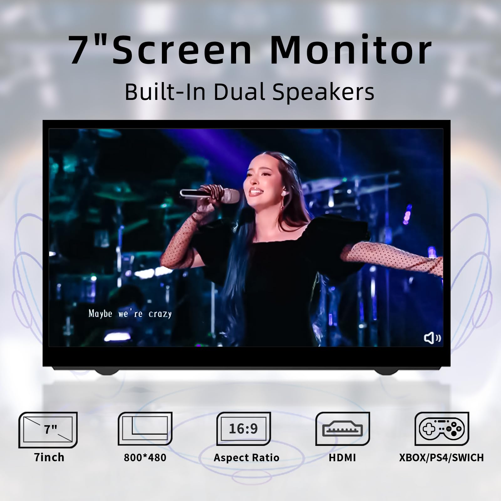 Hamtysan Upgraded Version 7'' Raspberry Pi Screen Hdmi Monitor 800X480 Lcd Screen Mini Small Monitor For Raspberry Pi 4/3/2/Zero