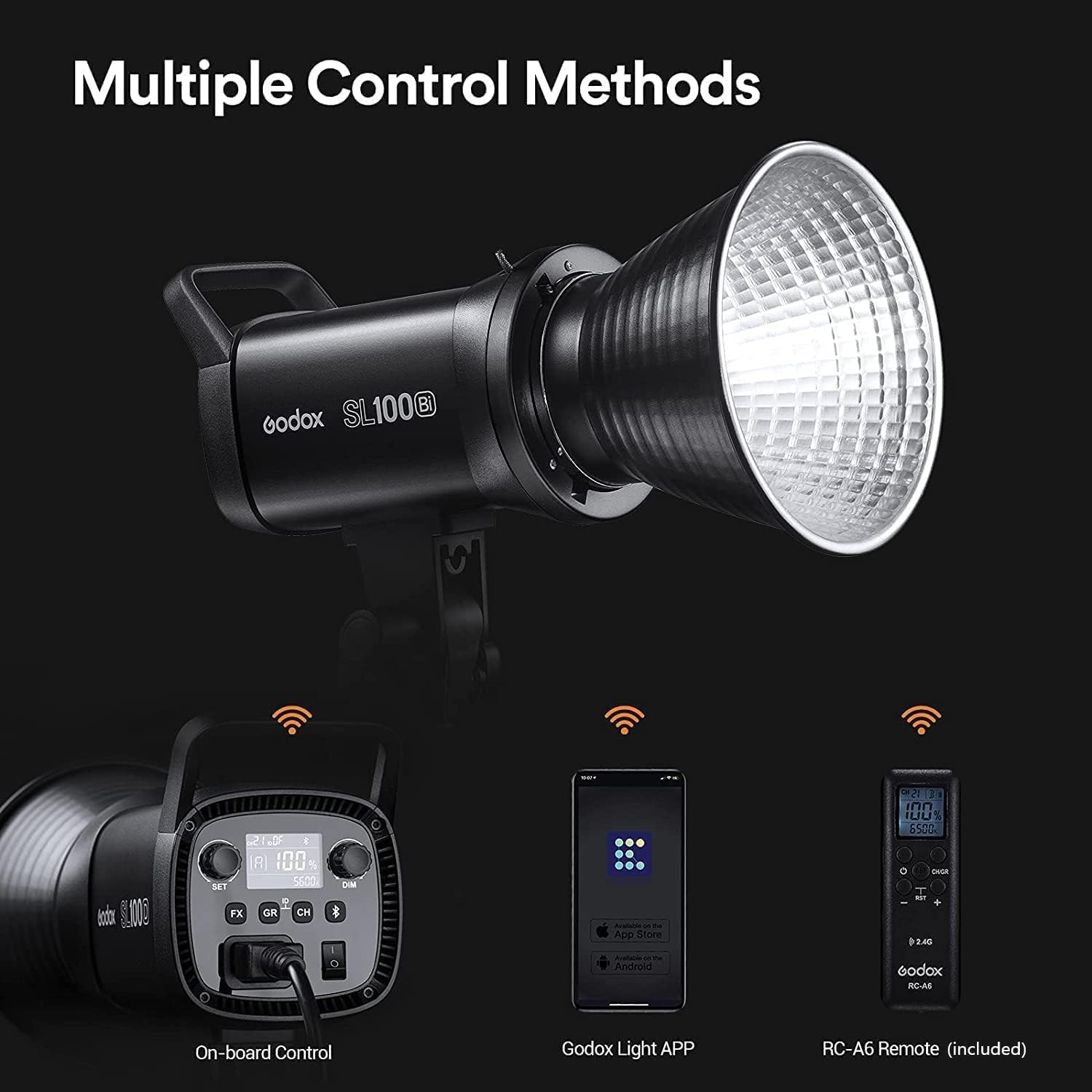 Godox Sl100Bi 100W Bi Color Led Video Light, 32100Lux@1M 2800K 6500K Cri96+ Tlci97+ Bowens Mount Led Continuous Lighting For Pho