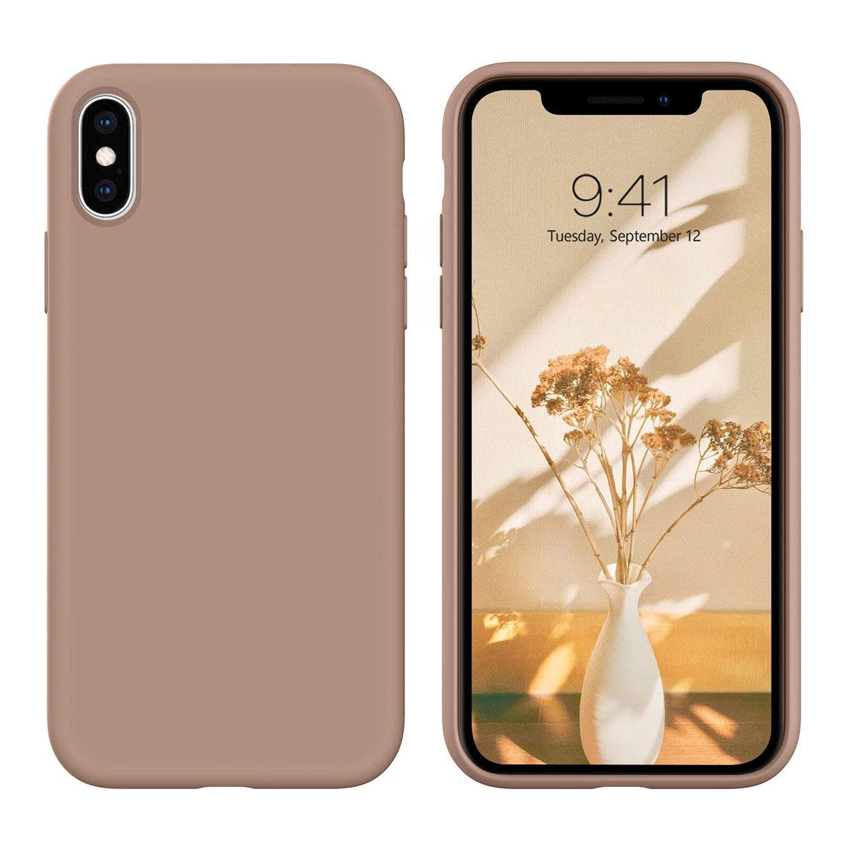 Guagua Compatible With Iphone Xs/X Case 5.8 Inch Liquid Silicone Soft Gel Rubber Slim Microfiber Lining Cushion Texture Cover Sh