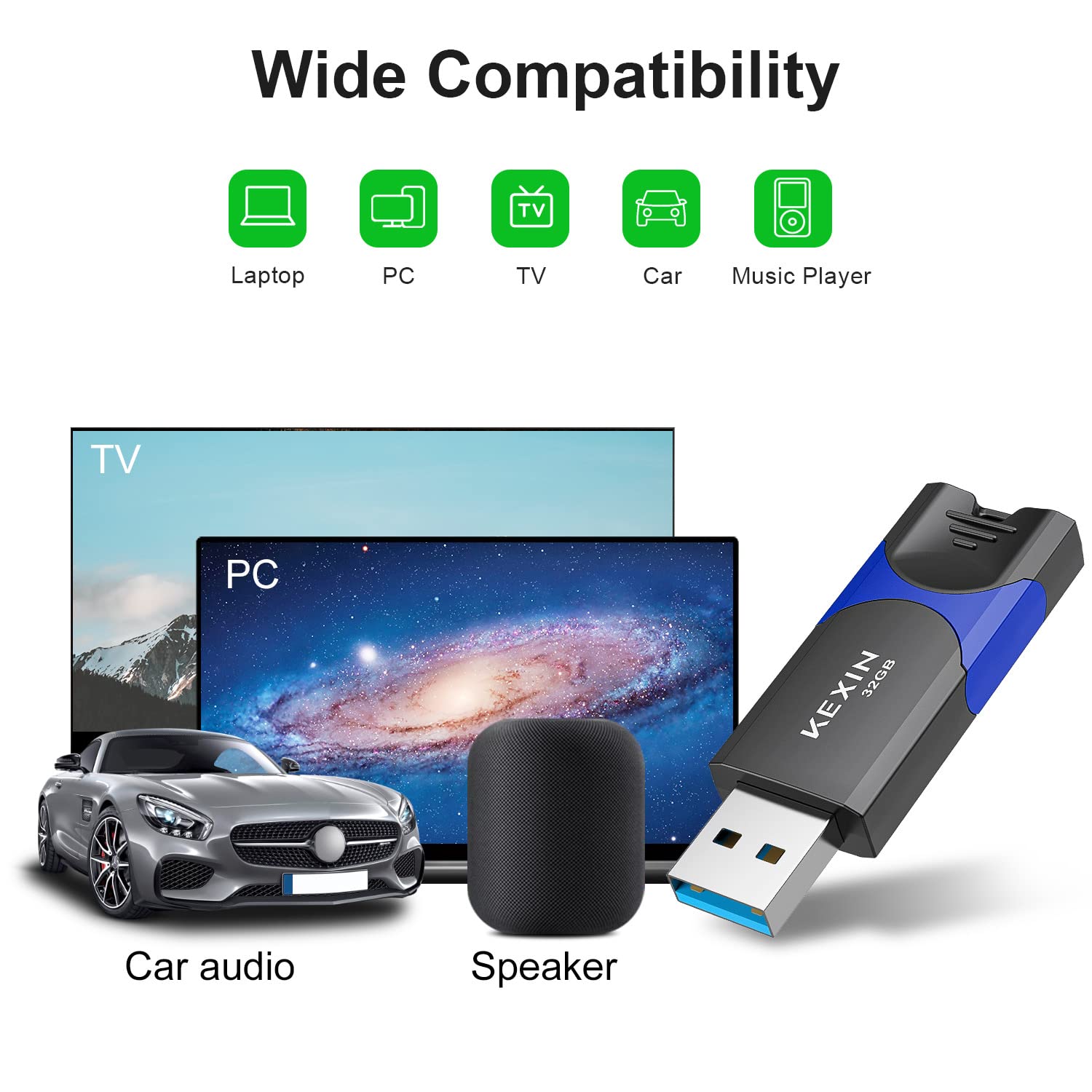 Kexin 32Gb Flash Drive 5 Pack 3.0 Thumb Drive Usb Flash Drive Usb 3.0 Memory Stick 32G Thumb Drives Jump Drive Data Storage (32G