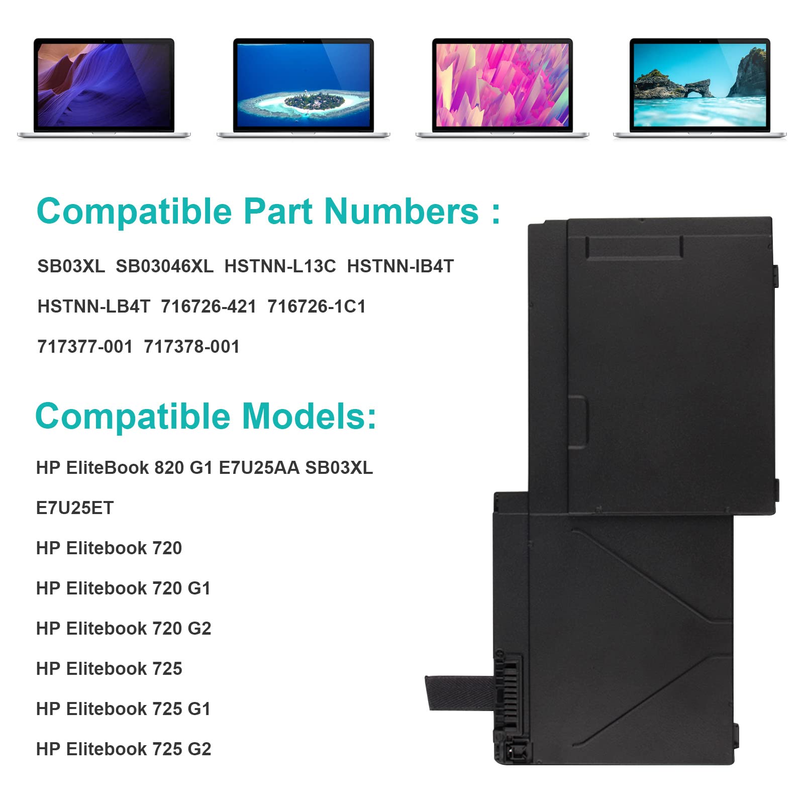 Tree.Nb Sb03Xl Battery For Hp Elitebook 720 725 G2 820 G1 G2 716726 421 717378 001 Hstnn Lb4T Hstnn I13C