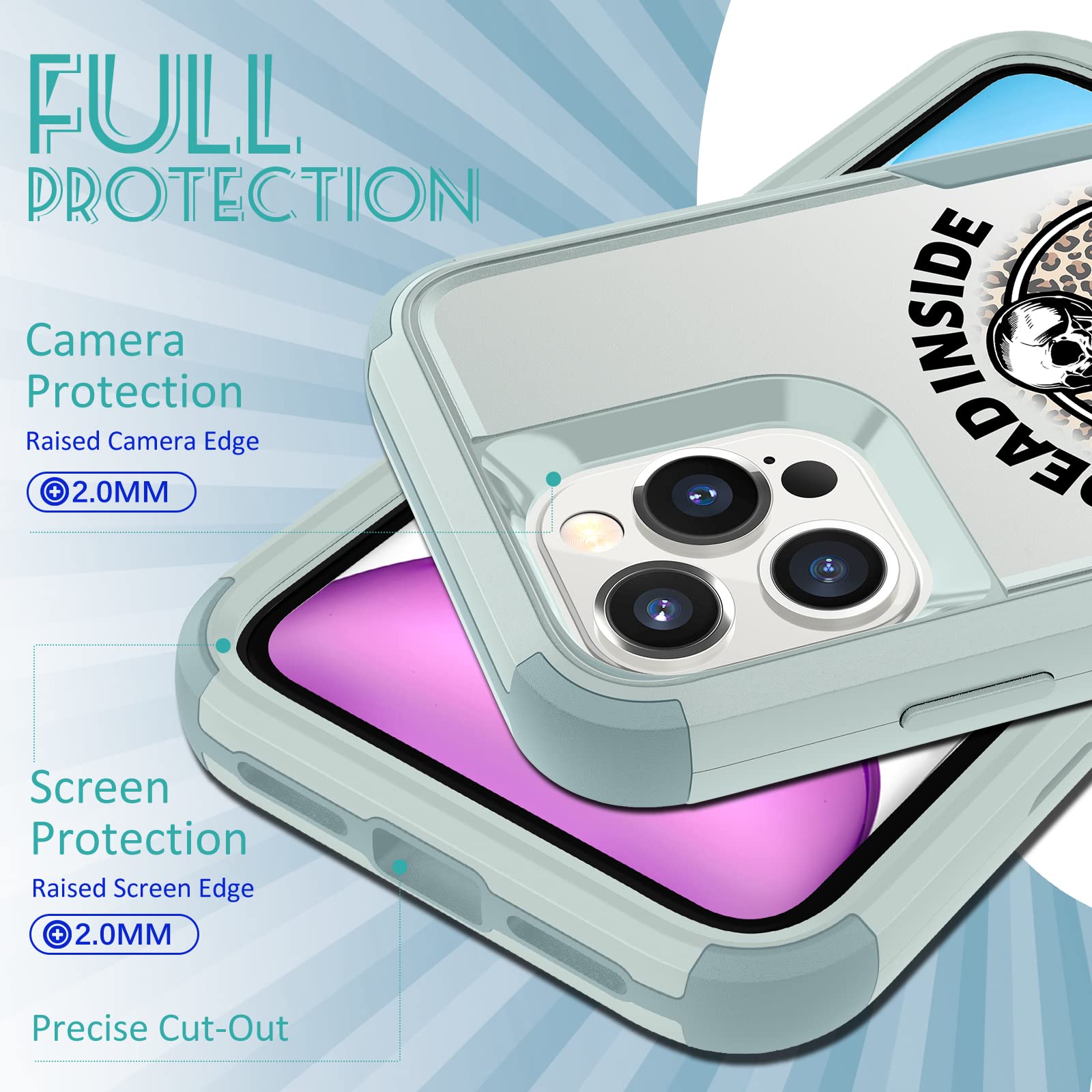 Plakill iPhone 13 Pro Max Heavy Duty Shockproof Phone Case Coffee Skeleton