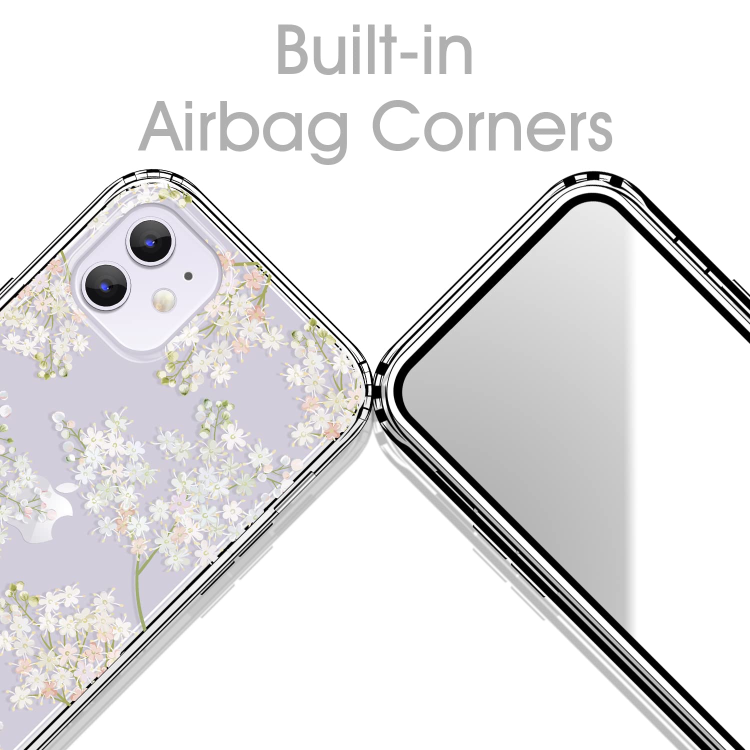 Gyzya For Iphone 11 Case Clear 6.1 Inch With Pattern Design, Protective Slim Tpu Cover + Shockproof Bumper For Women And Girls (