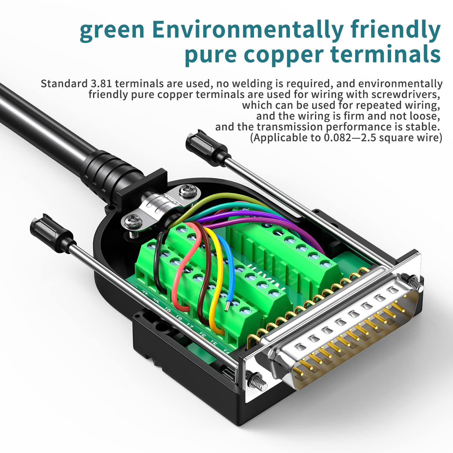 Juxinice No Soldering Needed Db25 Serial Adapters D Sub 25 Pin Female Rs232 Adapter To Terminal Connector Signal Module With Bolts Nuts And Screwdriver