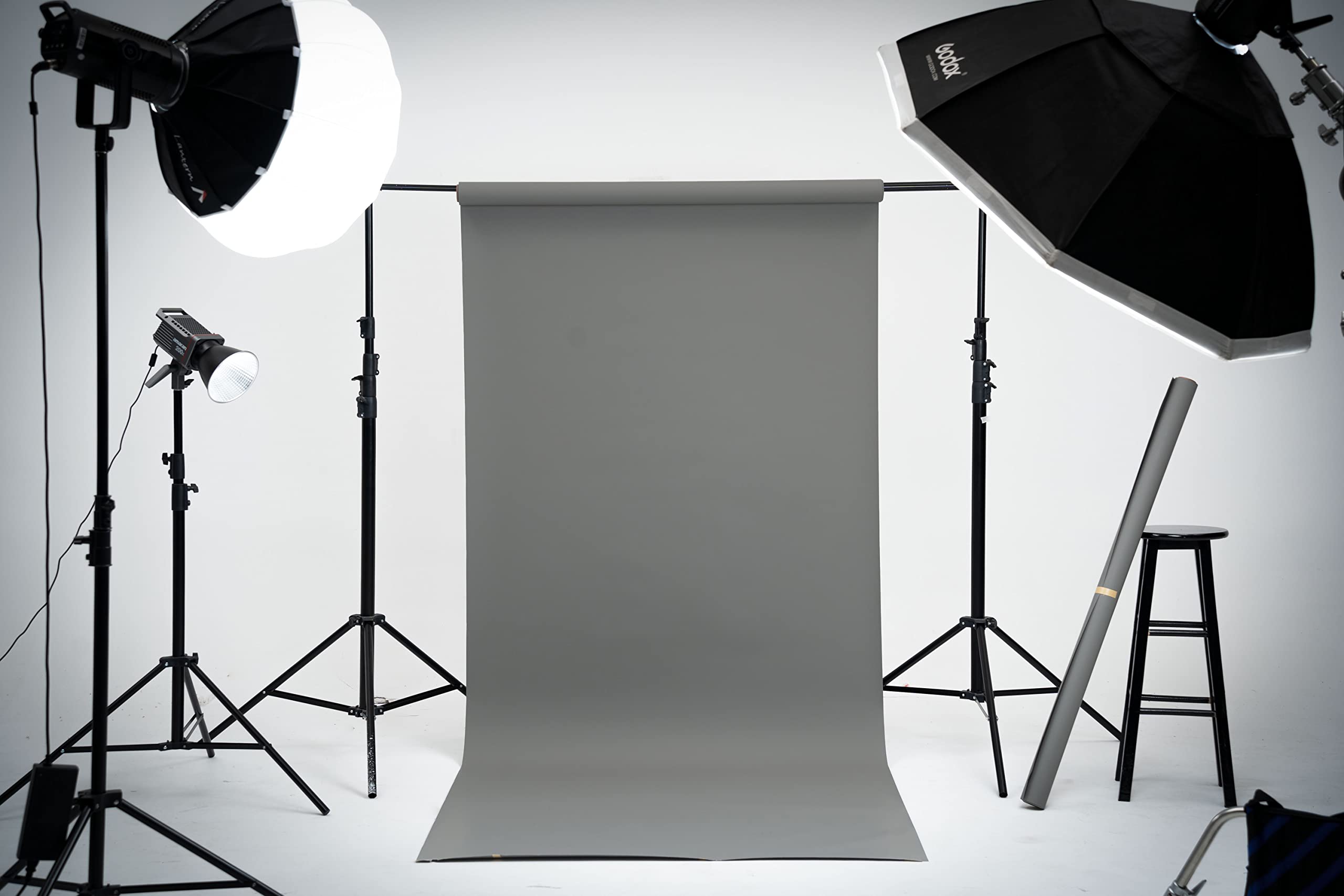 Kate Seamless Paper Backdrop For Photography Light Gray Photo Backdrop Paper (53''X32.8' Pursuit Grey)