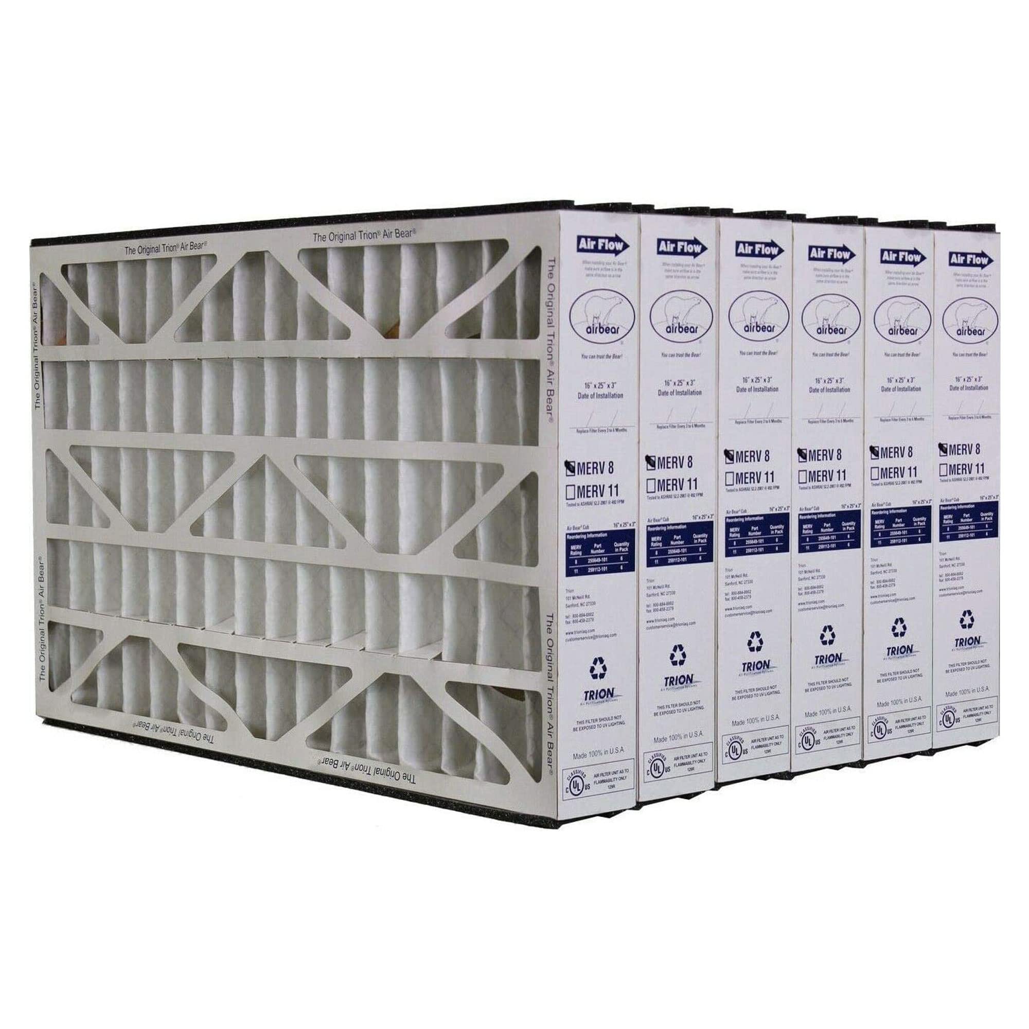 Trion 255649 101 Air Bear 16 X 25 X 3 Inch Merv 8 Air Filter Replacement For Air Bear Supreme, Right Angle, And Cub Air Purifica