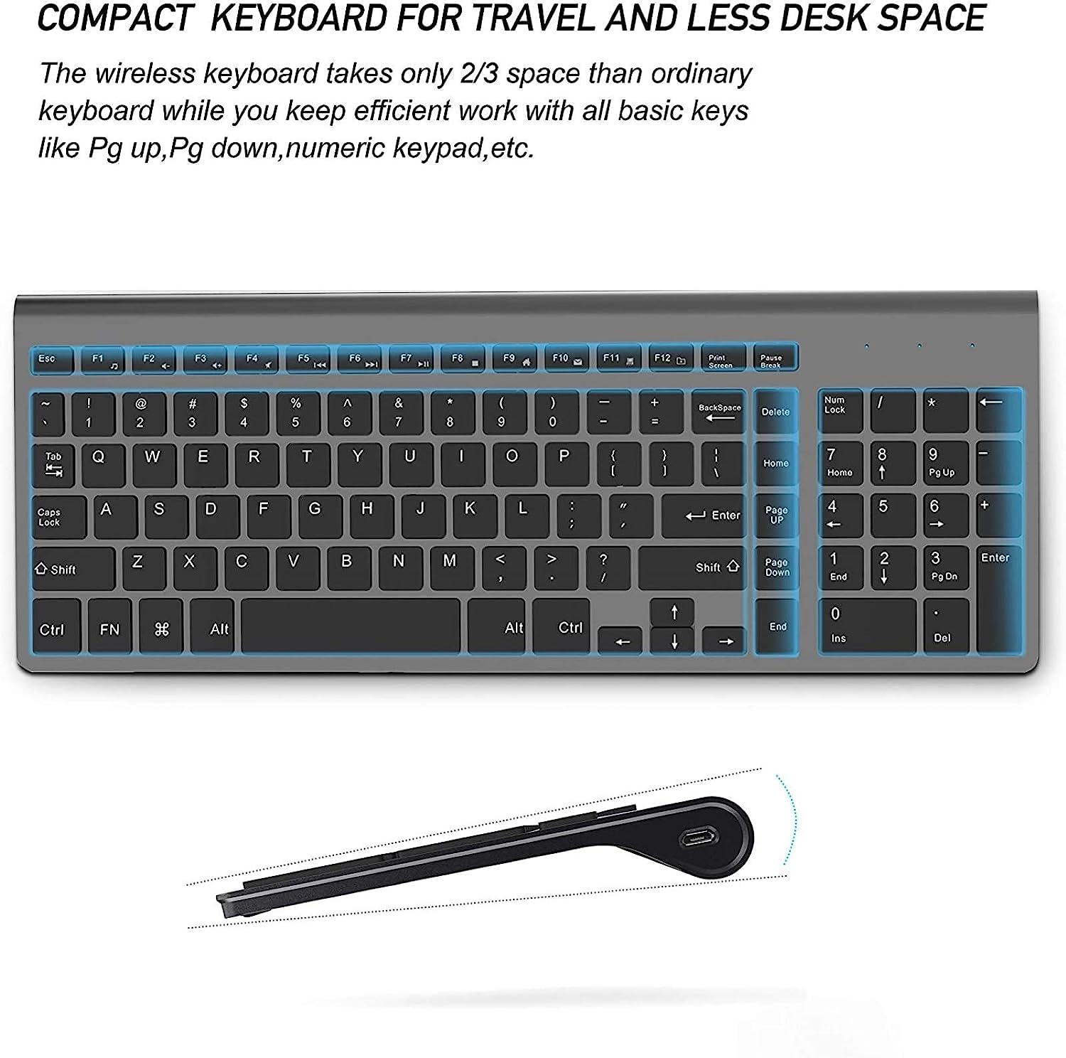 Wireless Keyboard Mouse Combo, J Joyaccess Cordless Keyboard And Mouse, 2.4G Ergonomic Computer Keyboard Mouse For Pc,Windows, C