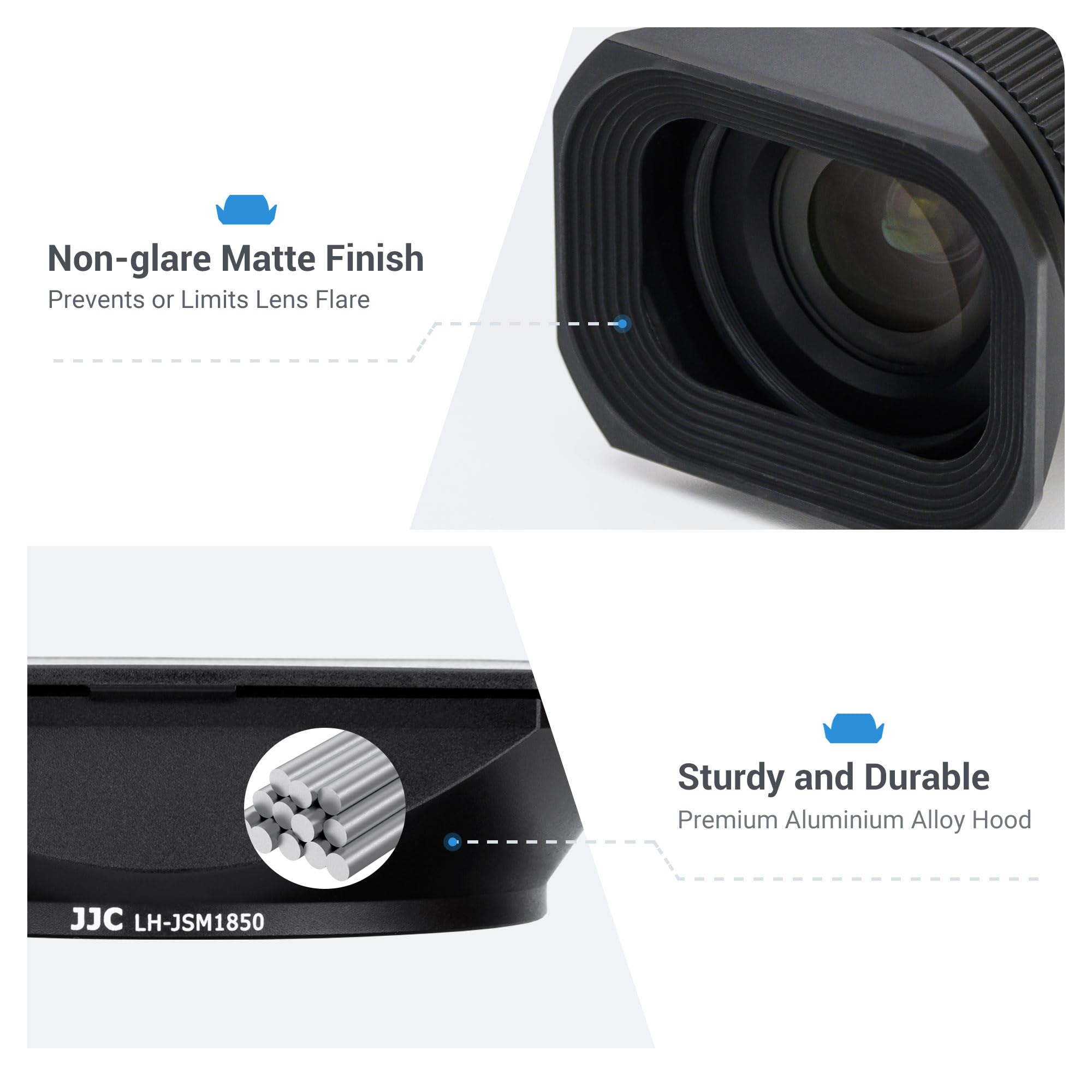 Jjc Metal Square Lens Hood Shade For Sigma 18 50Mm F/2.8 Dc Dn Contemporary Lens, Replaces Sigma Lh 582 02 Lens Hood, With Prote