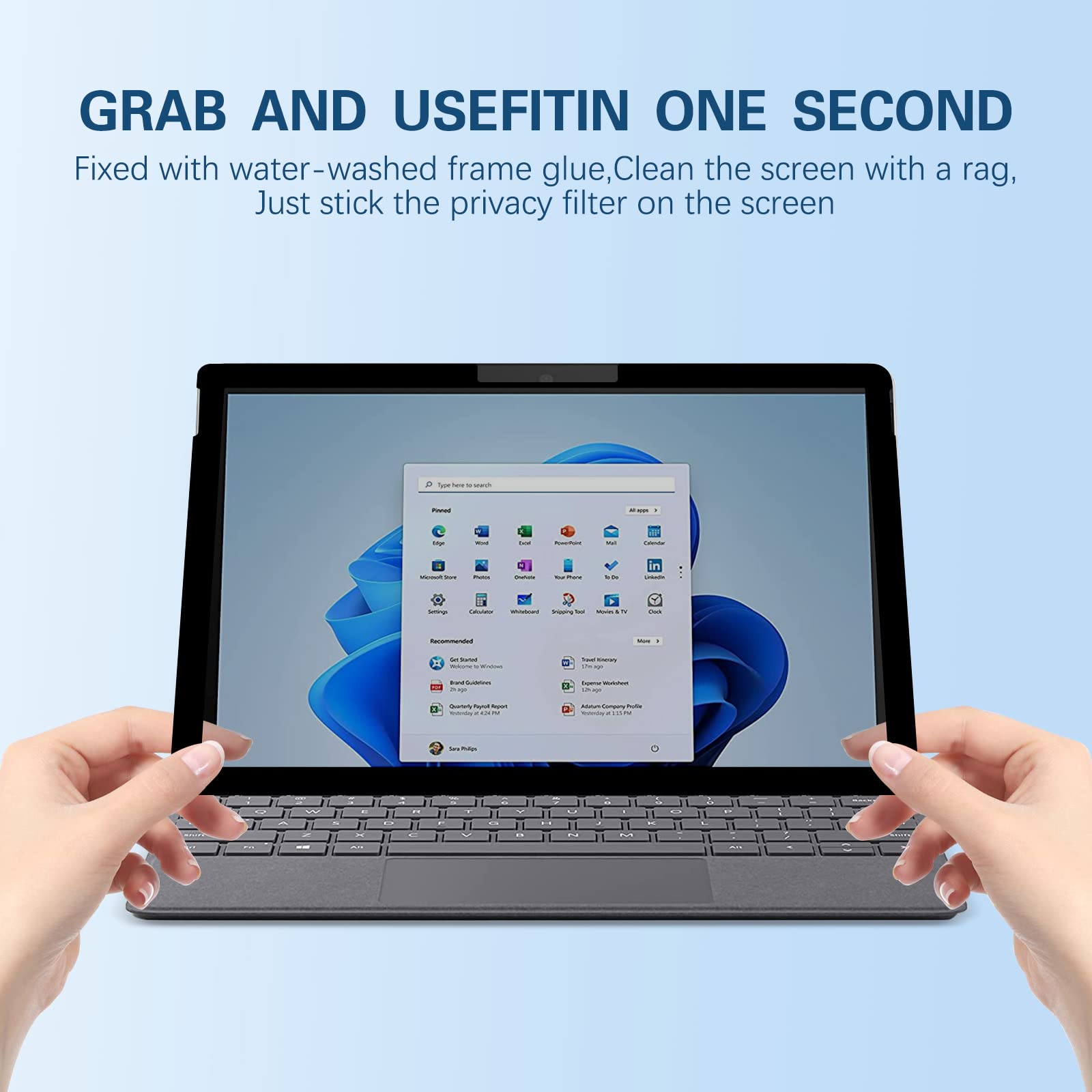Privacy Screen Protector Compatible For Microsoft Surface Pro X,Surface Pro 8,Surface Pro 9,Surface Pro 10(Released In 2024) Ful
