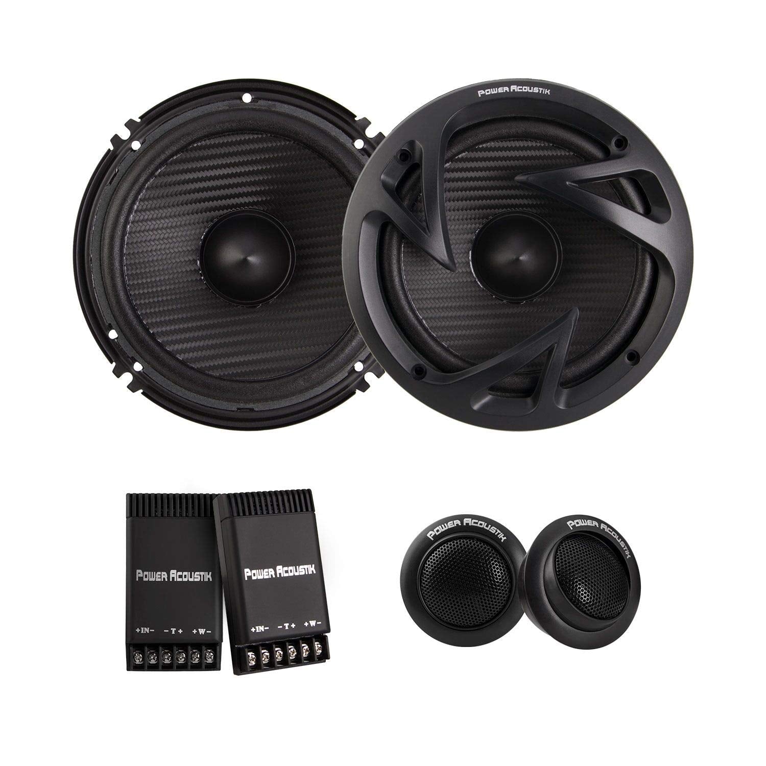 Power Acoustik Ef 60C Edge Series 6.5'' 500 Watt 2 Way Component Speaker System , Black