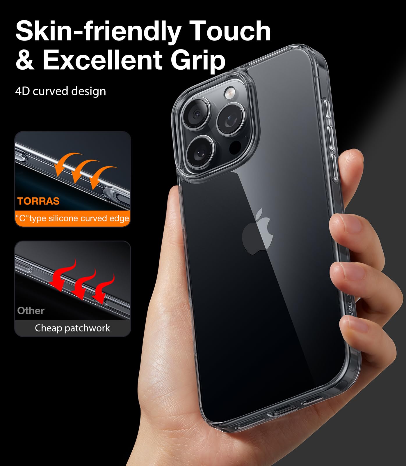 Torras Clear Case For Iphone 16 Pro Max Case, [Ultra Thin] [Anti Yellowing] [Military Drop Protective] Slim Soft Silicone Tpu Co