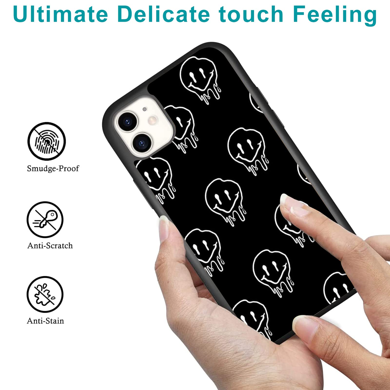 Unnkine Cute Face Case For Iphone 14 Pro Max Girls Women Lovely Face Pattern Design Soft Tpu Hard Back Shockproof Anti Scratch P