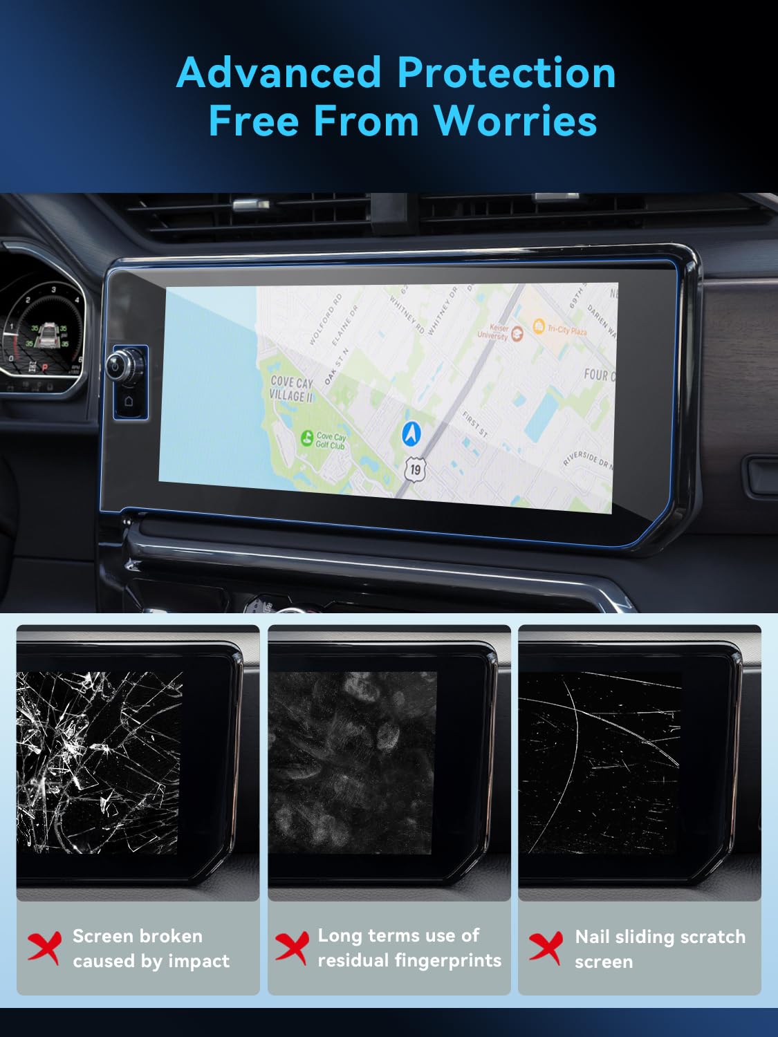 Lantu 2Pcs Sierra 1500 Nano Screen Protector For 2022 2024 Sierra 1500&2024 Gmc Sierra 2500Hd/3500Hd (At4, At4X, Denali, Denali