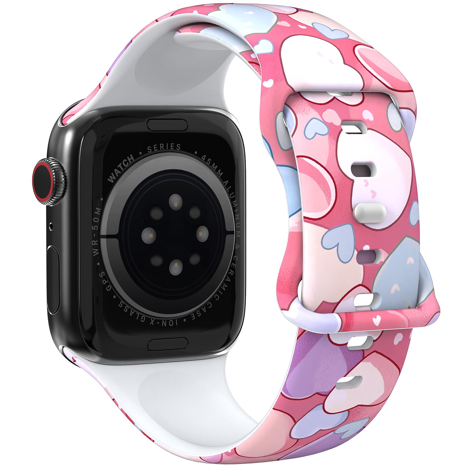 THONWO Valentine Design Watch Band Compatible with Apple Watch Bands 38mm 40mm 41mm 42mm 44mm 45mm 46mm 49mm , Soft Silicone Spo