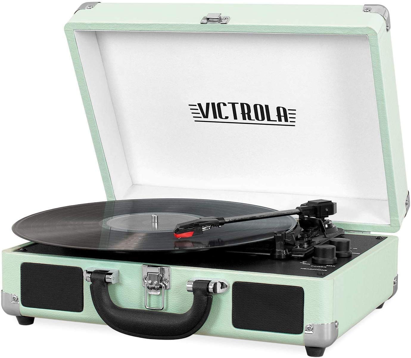 Victrola Vintage 3Speed Bluetooth Portable Suitcase Record Player with Builtin Speakers | Upgraded Turntable Audio Sound| Incl