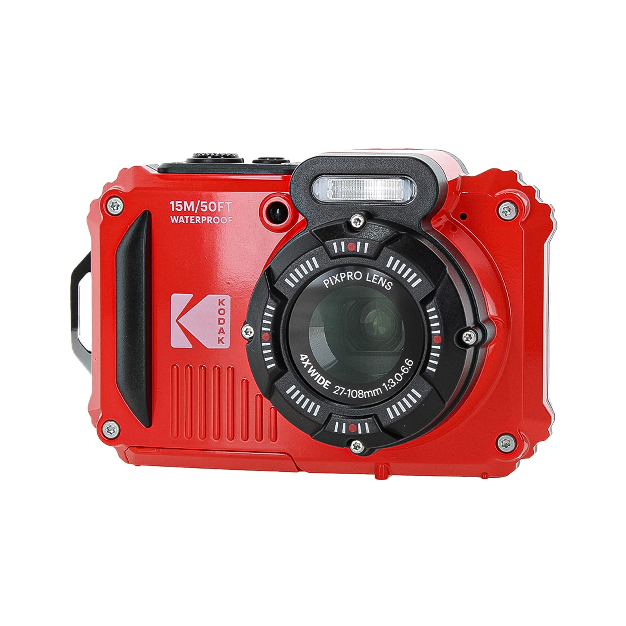 Kodak Pixpro Wpz2 Rugged Waterproof Shockproof Dustproof Wifi Digital Vlogging Camera 16Mp (Red) Bundle With 64Gb Memory Card +
