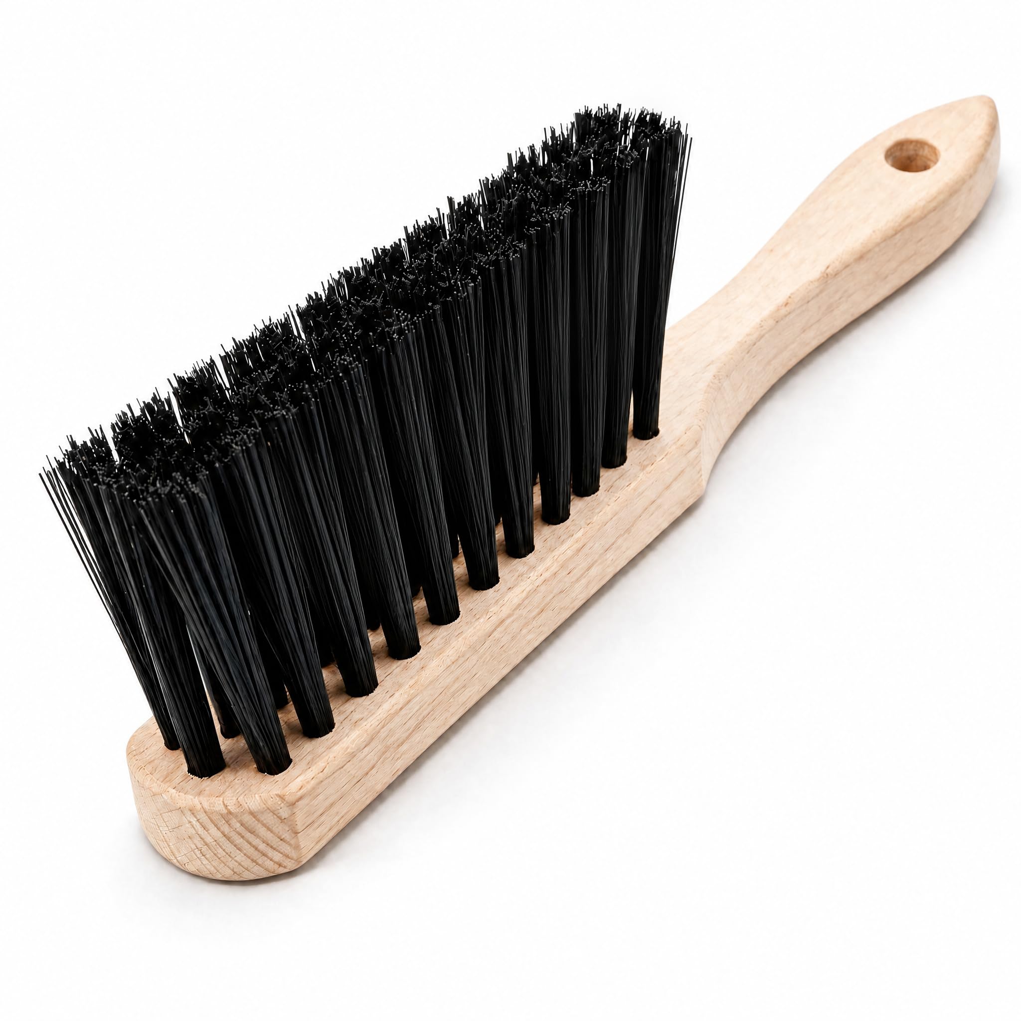 10.4 Hand Broom with MediumSoft Bristles, Bench Brush for Sweeping Dust, Shop Brush with Wooden Handle for Indoor and Outdoor 