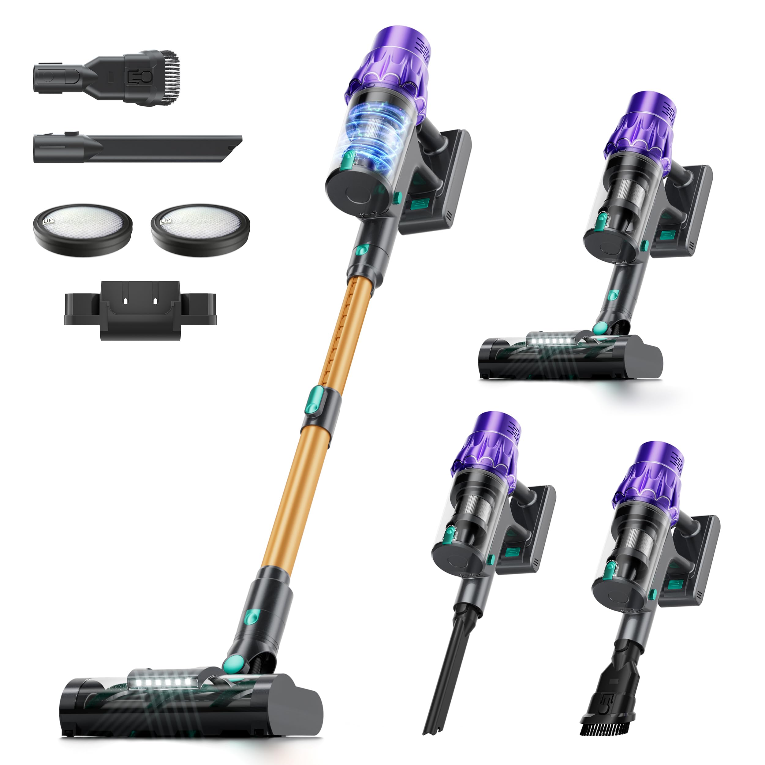 Cordless Vacuum Cleaner for Home, 50KPa Smart Dust Detection Stick Vacuum