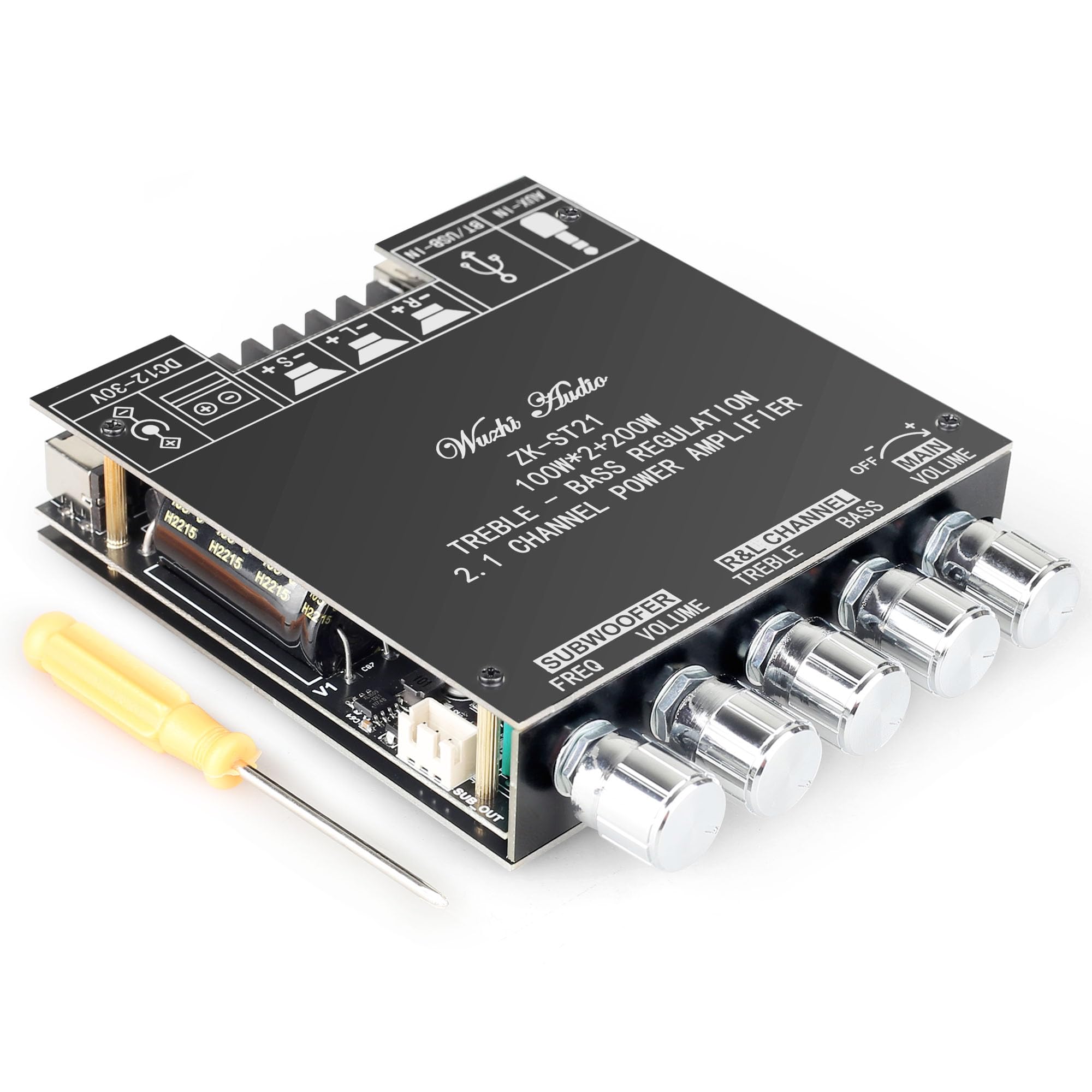 Zk St21 Tpa3221 Bluetooth Power Amplifier Board With Subwoofer 2.1 Channel 100W  2+200W, 12V 30V Audio Power Amplifier Module Wi