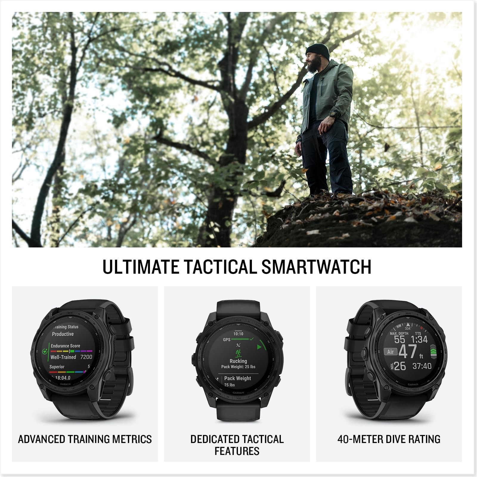 Garmin Tactix? 8 51Mm, Solar Charged Display, Elite, Premium Tactical Gps Smartwatch, Includes Applied Ballistics Elitesolver, T