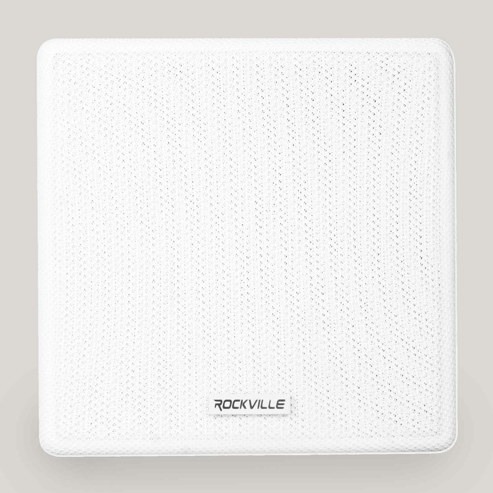 Rockville Cube Pair Of 3.5 White Commercial 70V Swivel Wall Mount Speakers