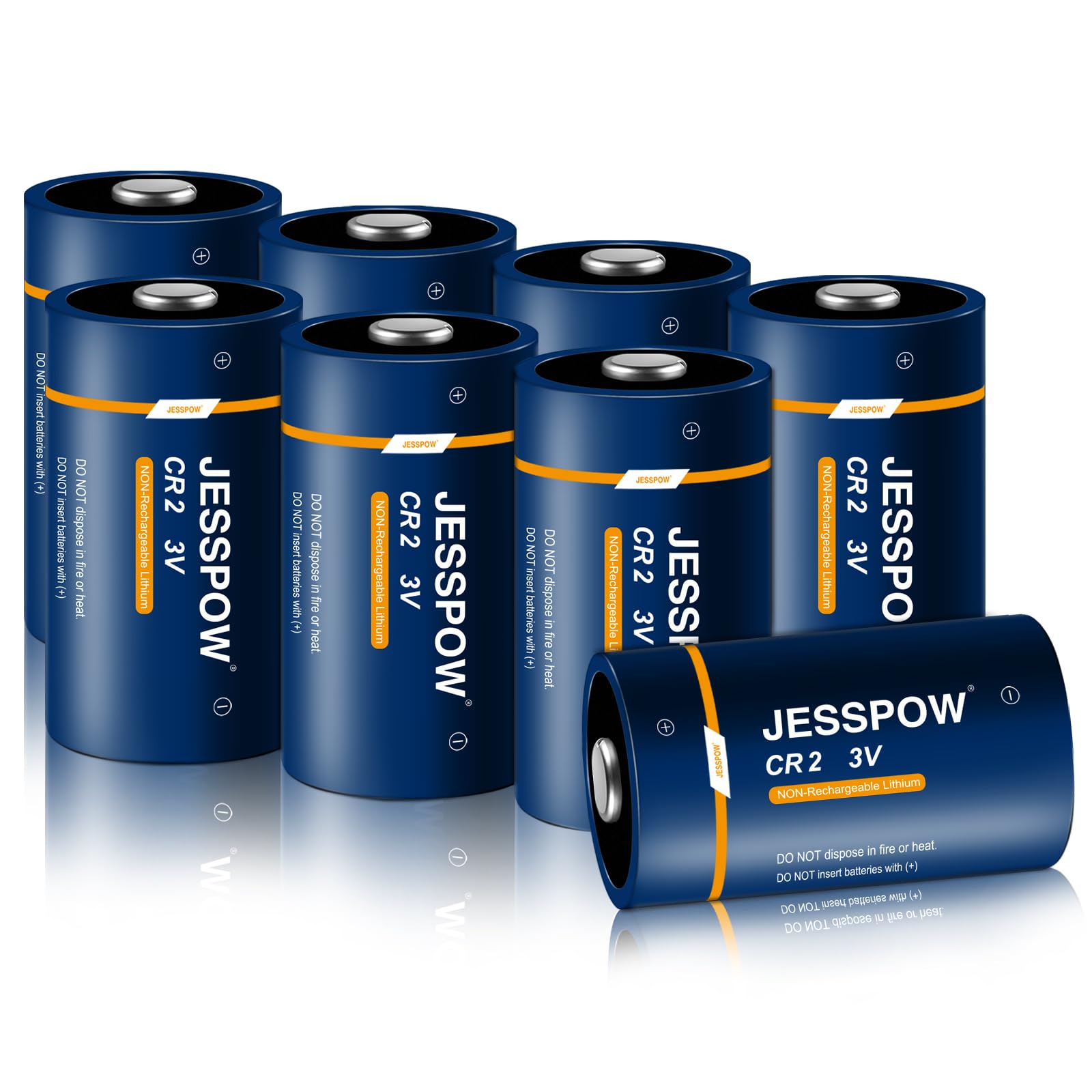 Jesspow Cr2 Lithium Battery 3 Volt Non Rechargeable Cr2 Batteries Compatible With Flashlights, Digital Cameras, Rangefinder, Cal