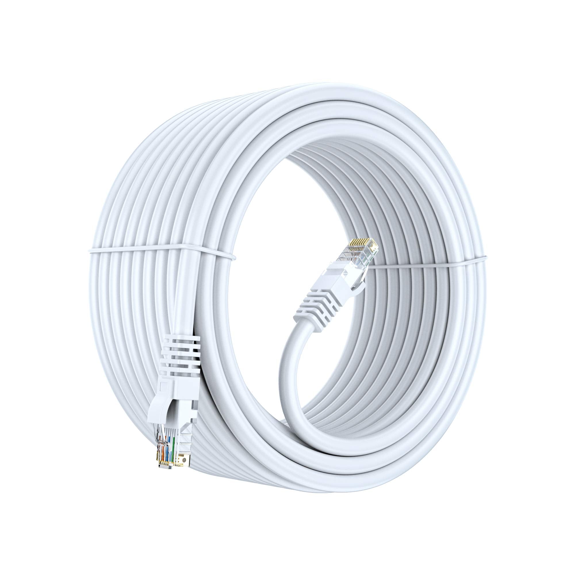 Maximm Cat 6 Ethernet Cable 50 Ft, 100% Pure Copper, Cat6 Cable Lan Cable, Internet Cable, Patch Cable And Network Cable   Utp (White) 50 Feet