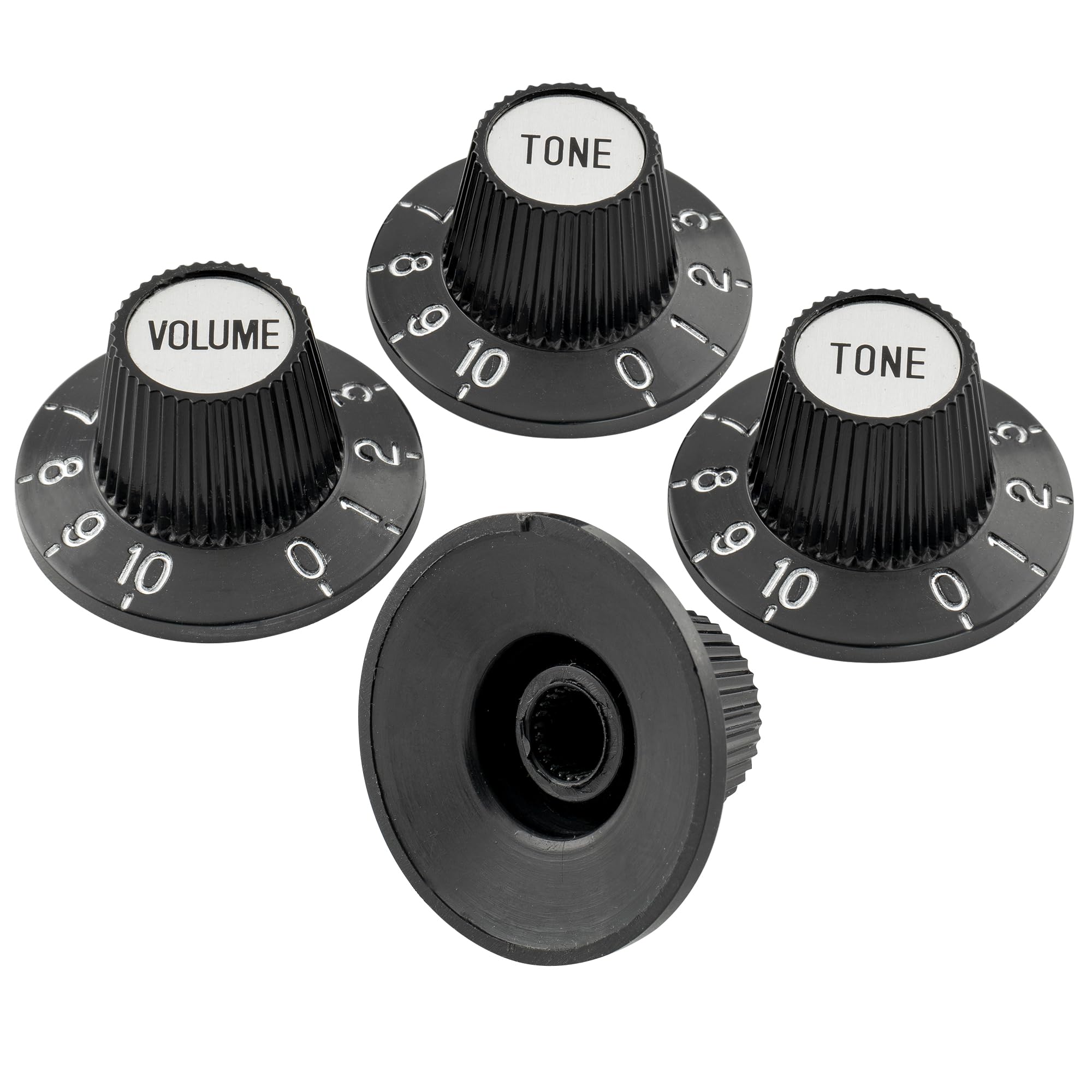 Musiclily Pro Fine 24 Splines Witch Hat Knobs Top Hat Knobs Tone Volume Control Knobs For Electric Guitar Bass Amplifier Effect