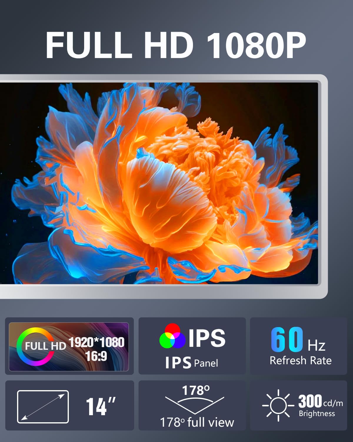 Yutoo Triple Laptop Screen Extender, [M1/M2/M3/Windows] [Only 1 Cable To Connect],Laptop Monitor Extender For Mac/Windows, 1080P