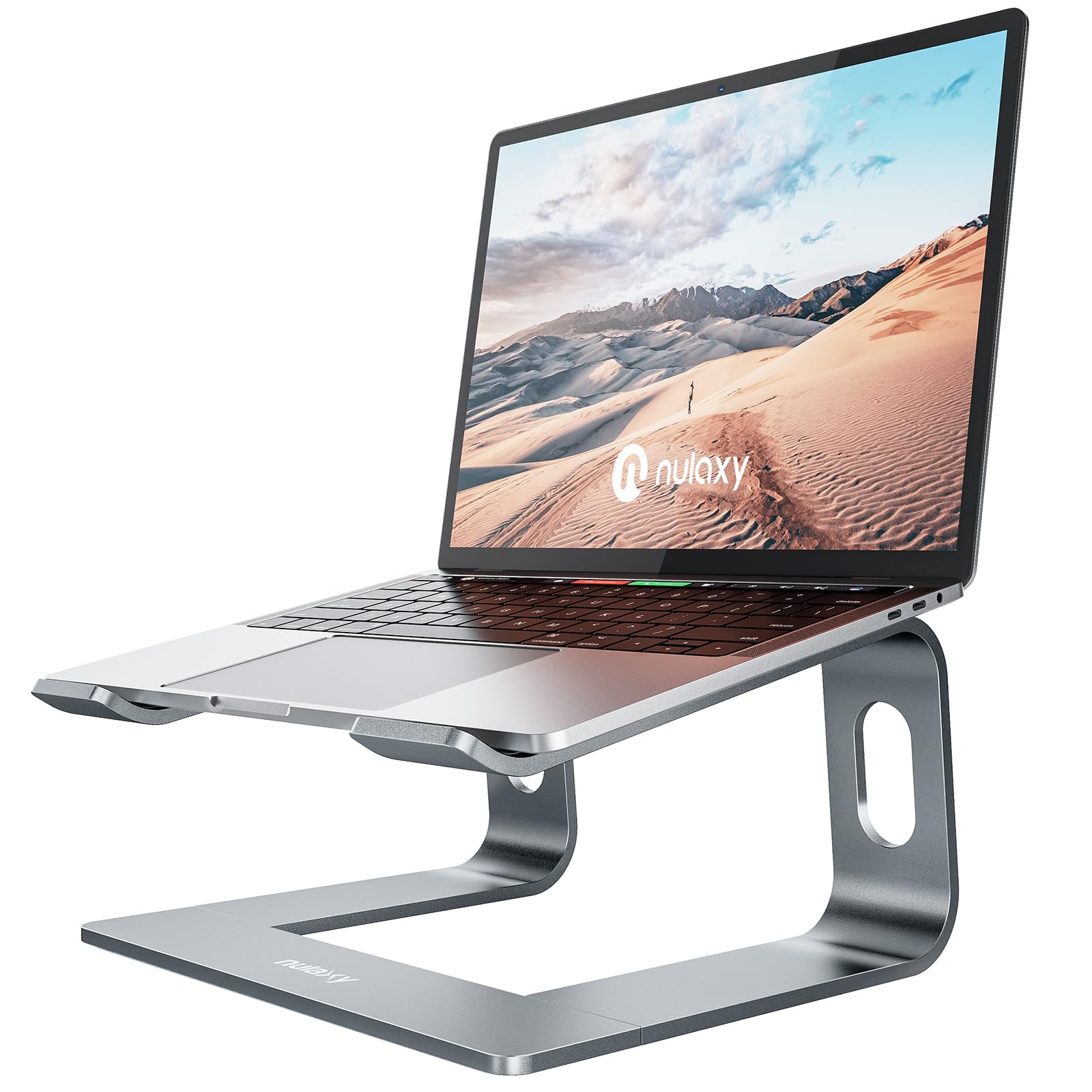 Nulaxy Laptop Stand, Detachable Ergonomic Laptop Mount Computer Stand For Desk, Aluminum Laptop Riser Notebook Stand Compatible With Macbook, Dell Xps, All 10 16' Laptops   Gray