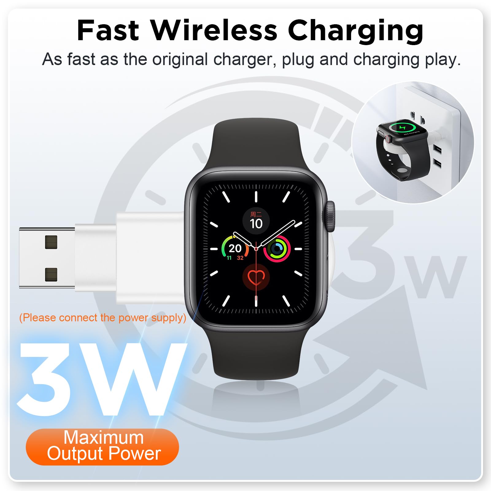???????? ?????????????? For Apple Watch Charger,Magnetic Portable Iwatch Charger Usb C&Usb A Fast Wireless Charging Travel Watch