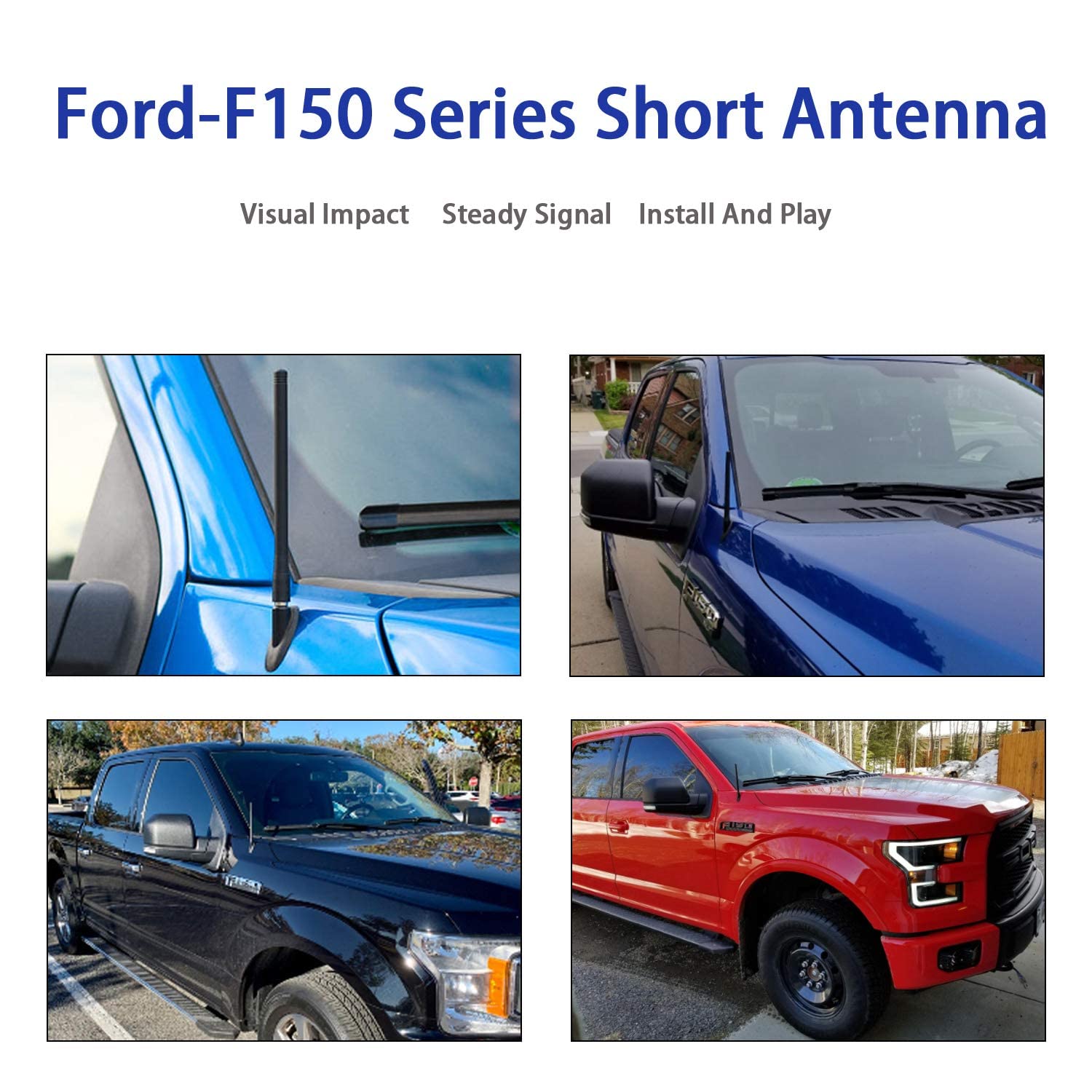 Anina 4.7'' Car Short Antenna Mast For 2009 2018 Ford F150 Aluminium Alloy Truck Antenna For Am/Fm Radio Reception Car Wash Proof